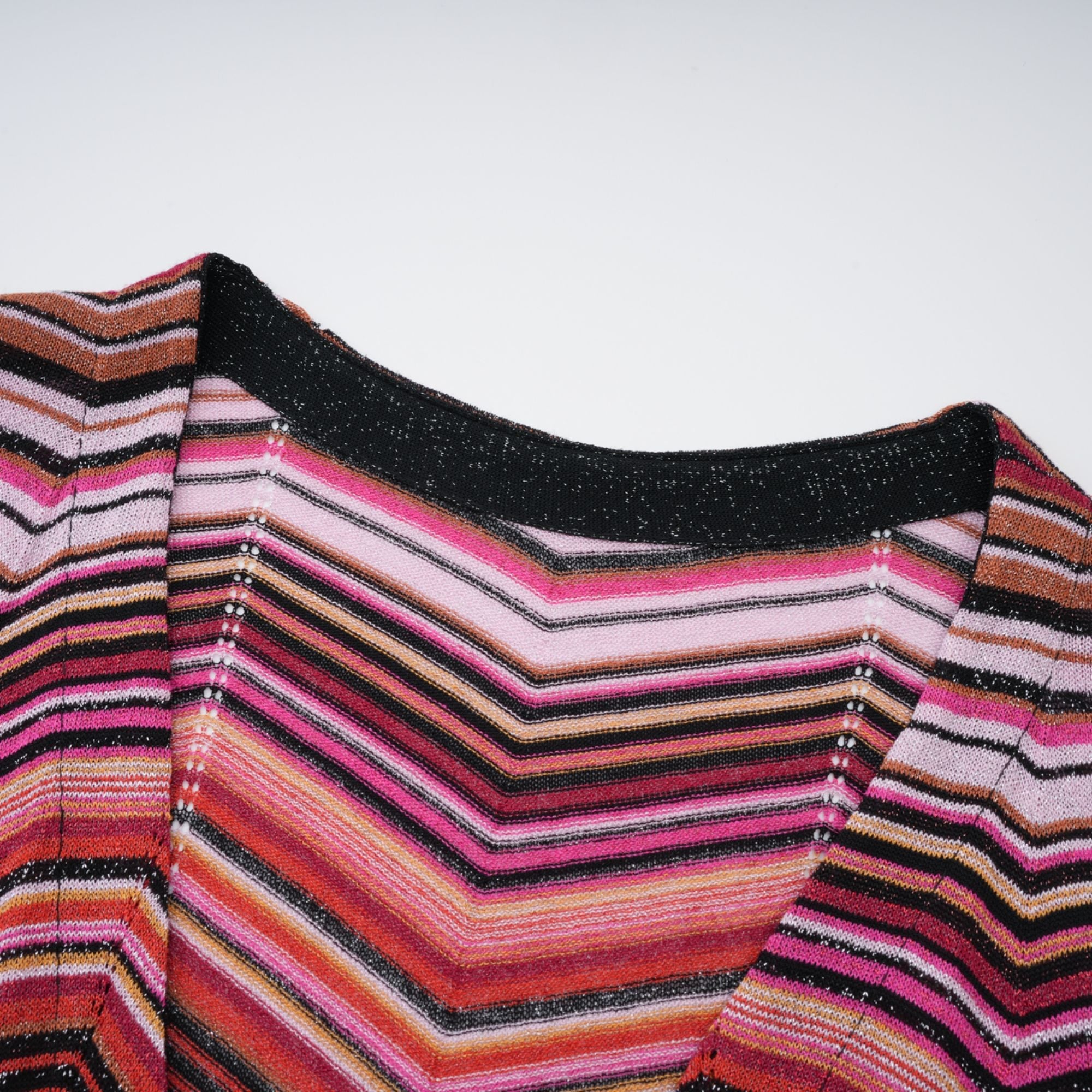 Cardigan long en maille rayée rouge Chloé