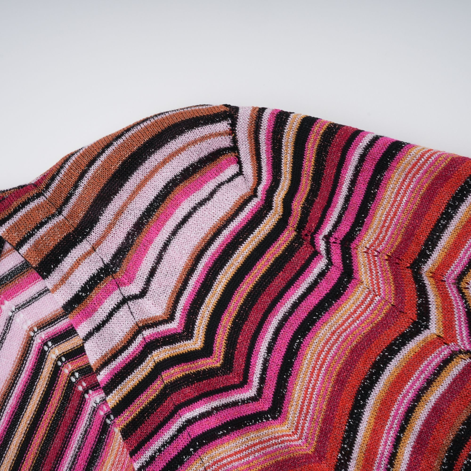 Cardigan long en maille rayée rouge Chloé