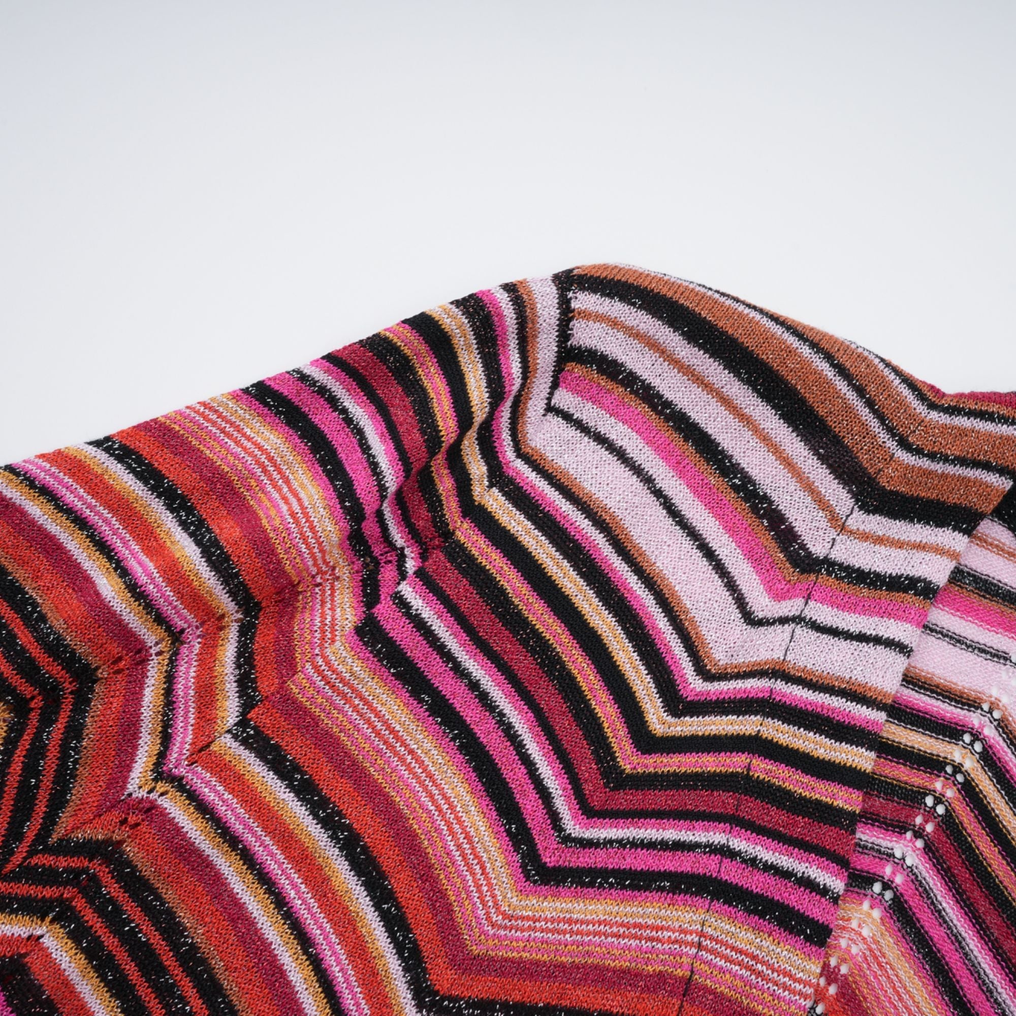 Cardigan long en maille rayée rouge Chloé