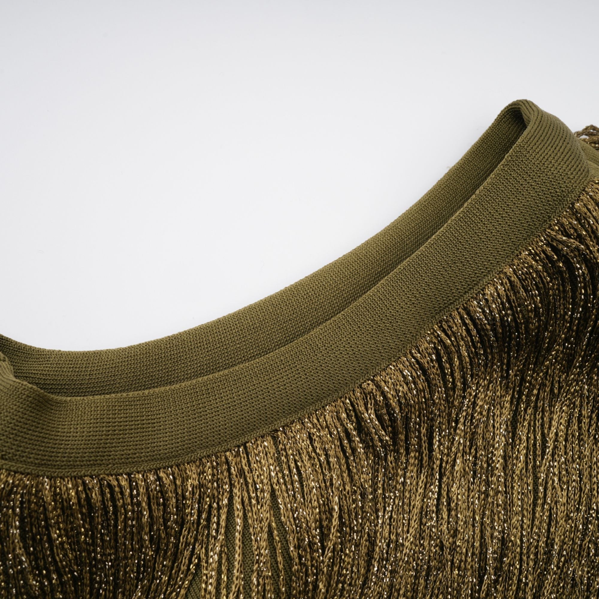 Olive green sleeveless maxi dress with a satin skirt