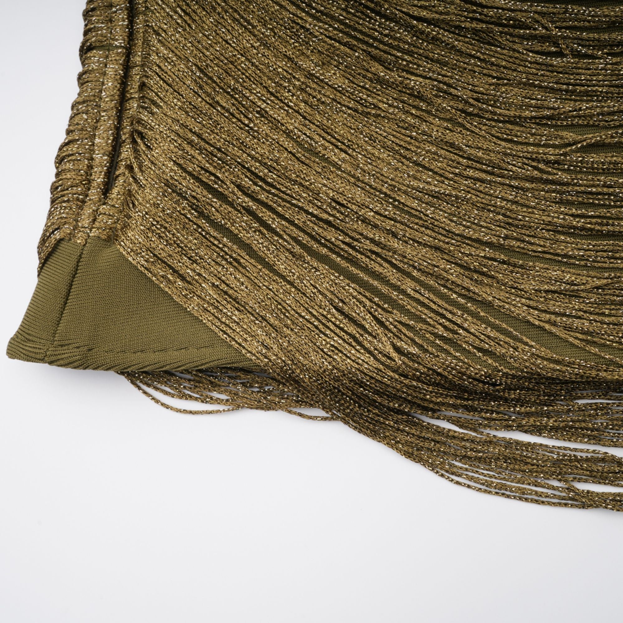 Olive green sleeveless maxi dress with a satin skirt