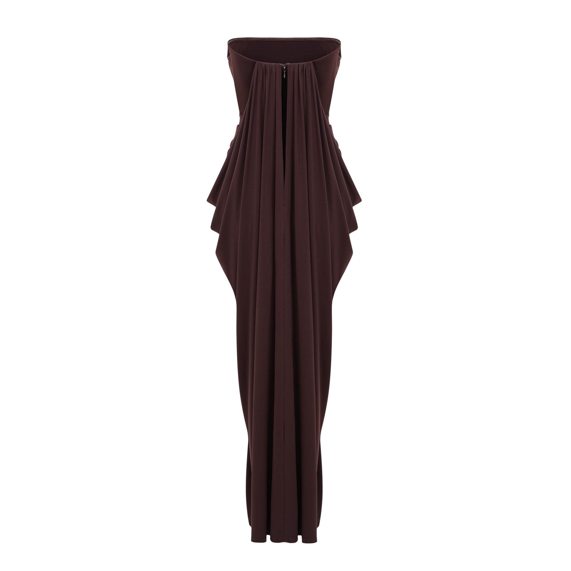 Honoria Chocolate Brown Off Shoulder Maxi Dress (Final Sale-US Only)