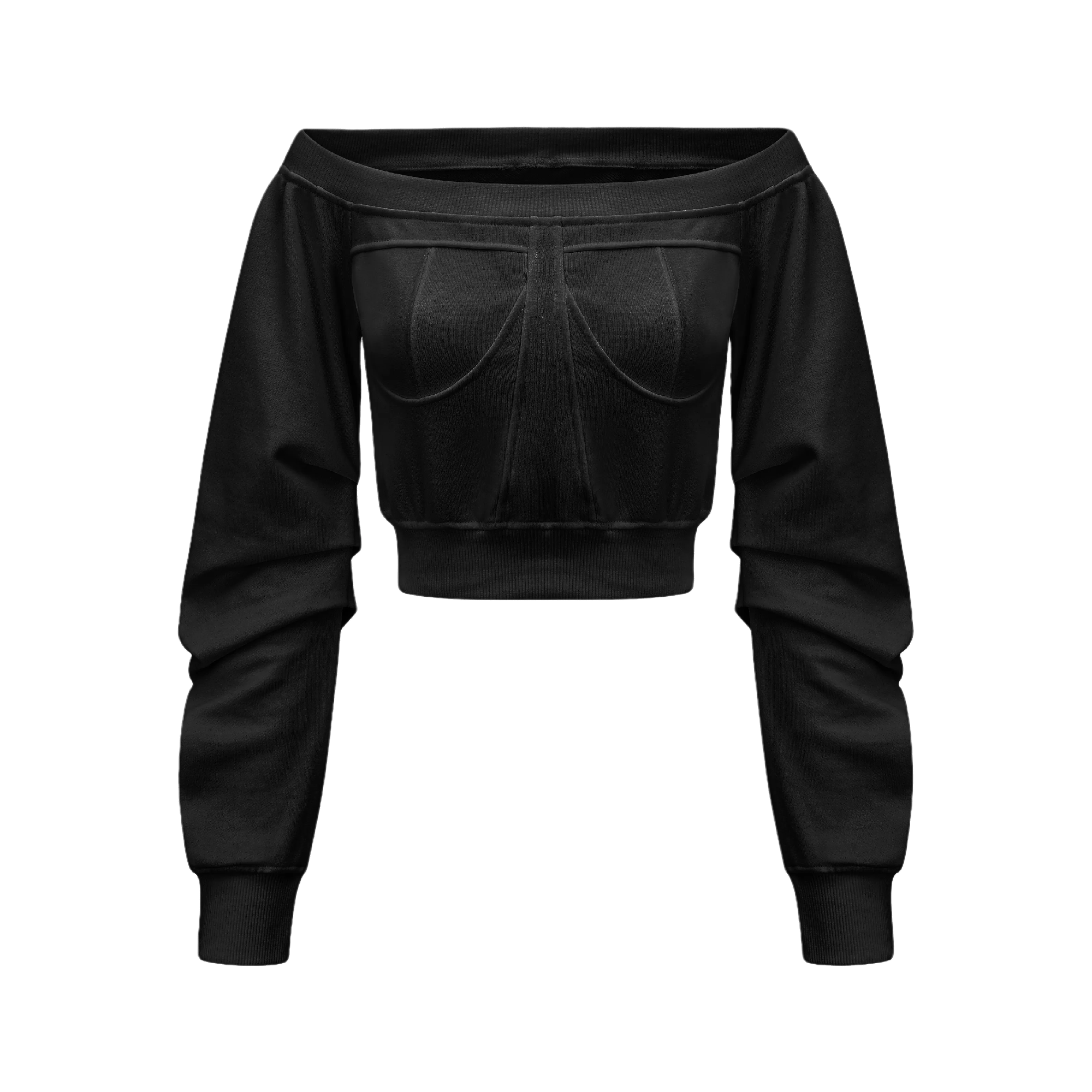 Dear Me-bustier-style cropped sweatshirt (Final Sale)