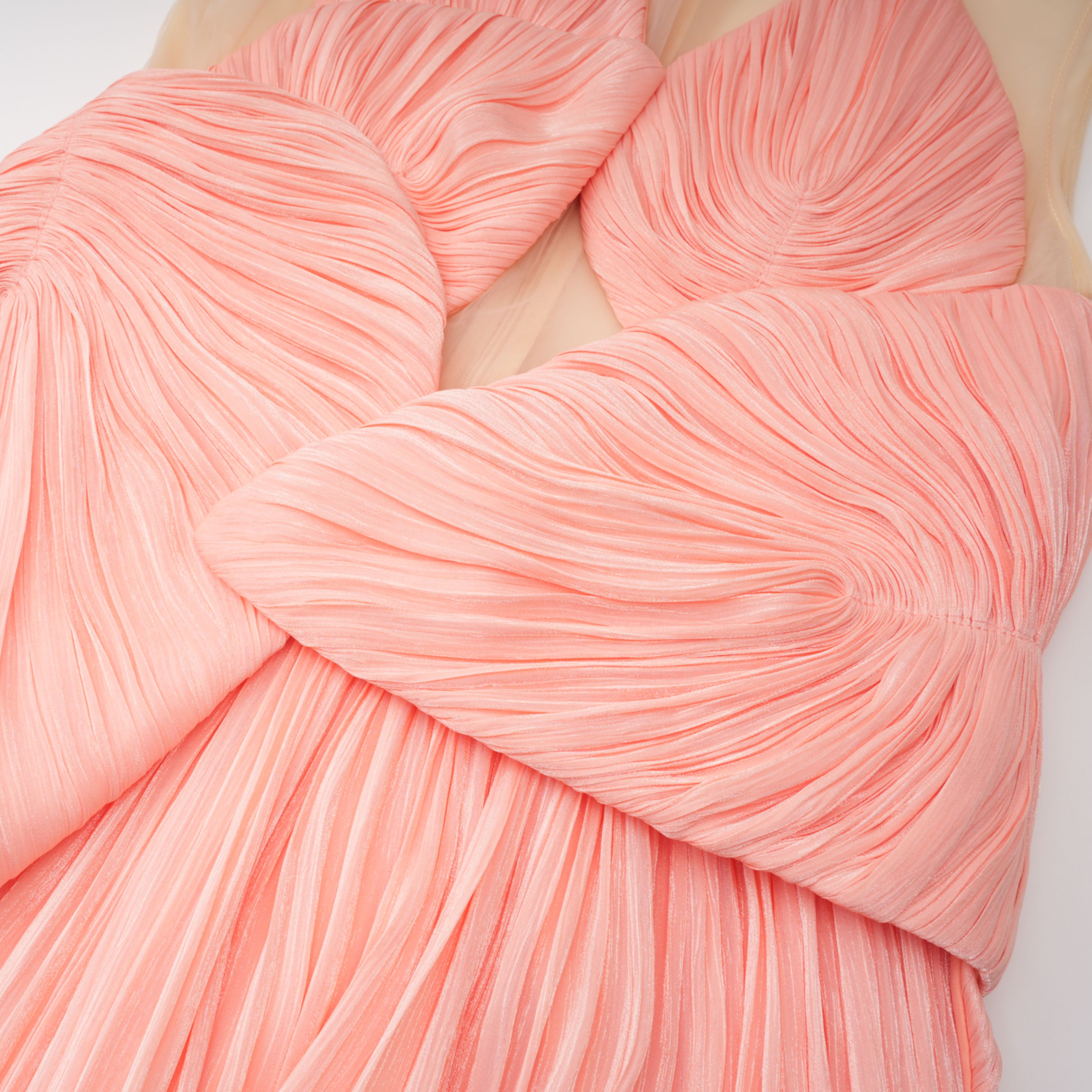 Dalila Pink Backless Asymmetrical Ruched Maxi Dress