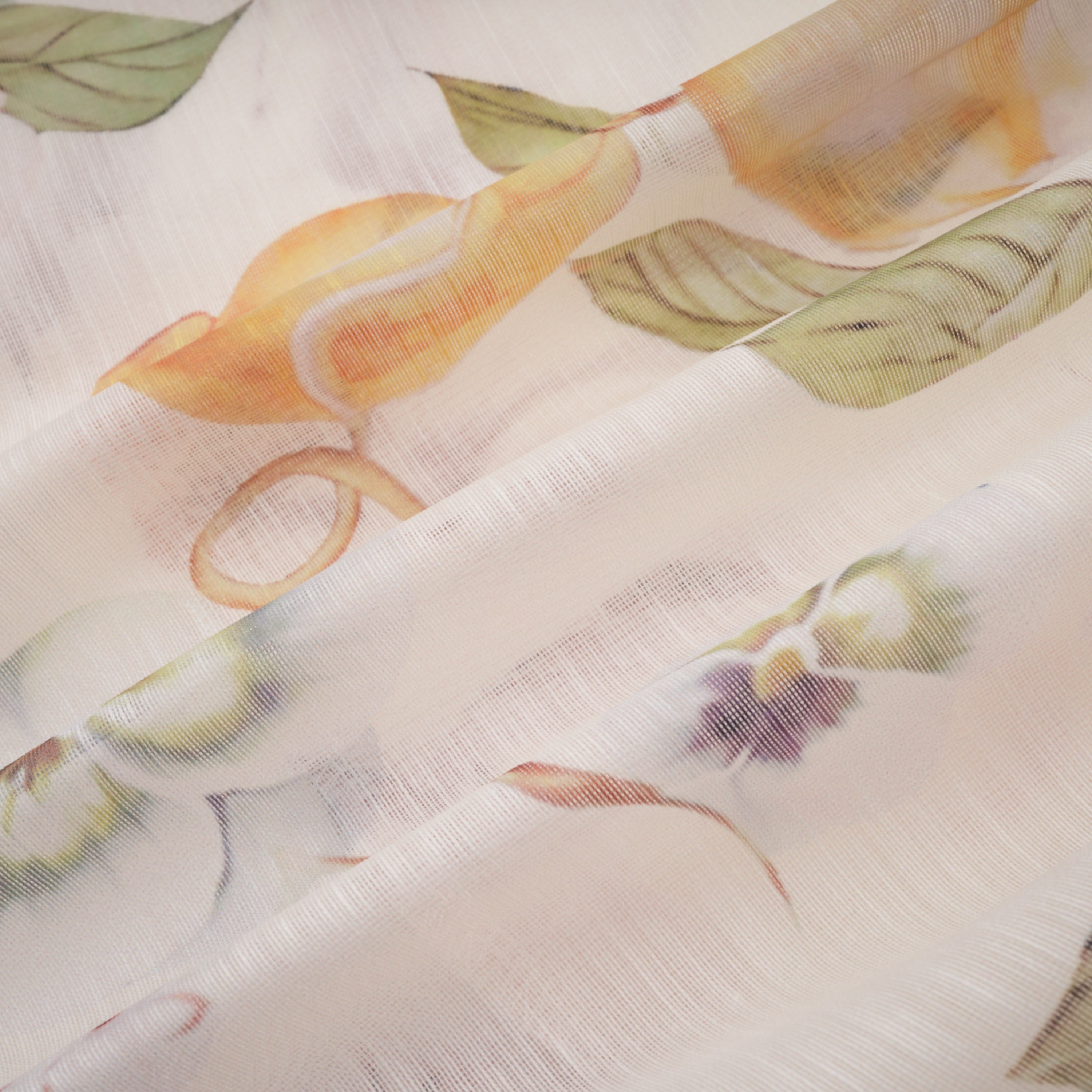 Dilek Yellow Floral Blouse & Asymmetrical Skirt Set