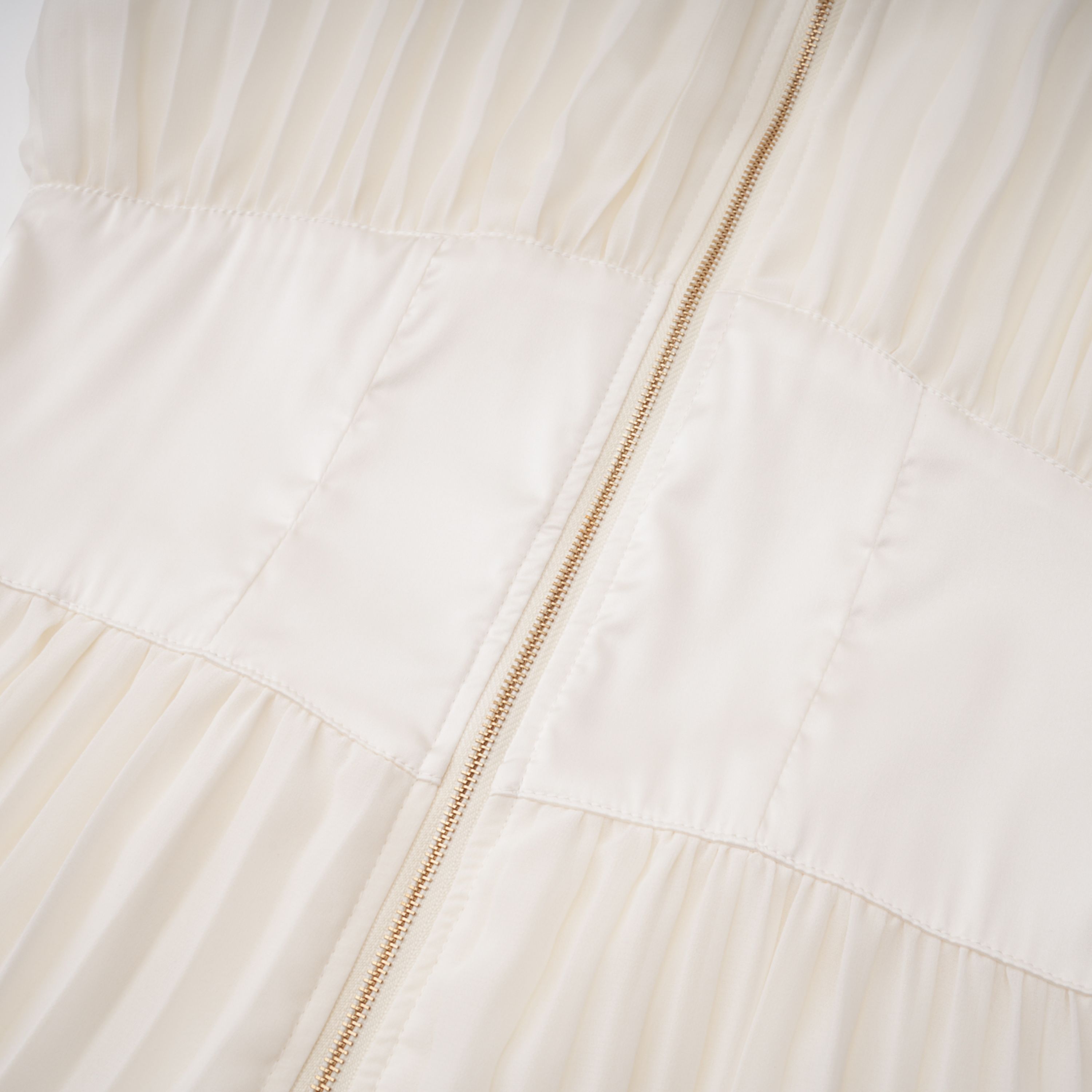 Ecem Cream White Mock Neck Ruched Jumpsuit