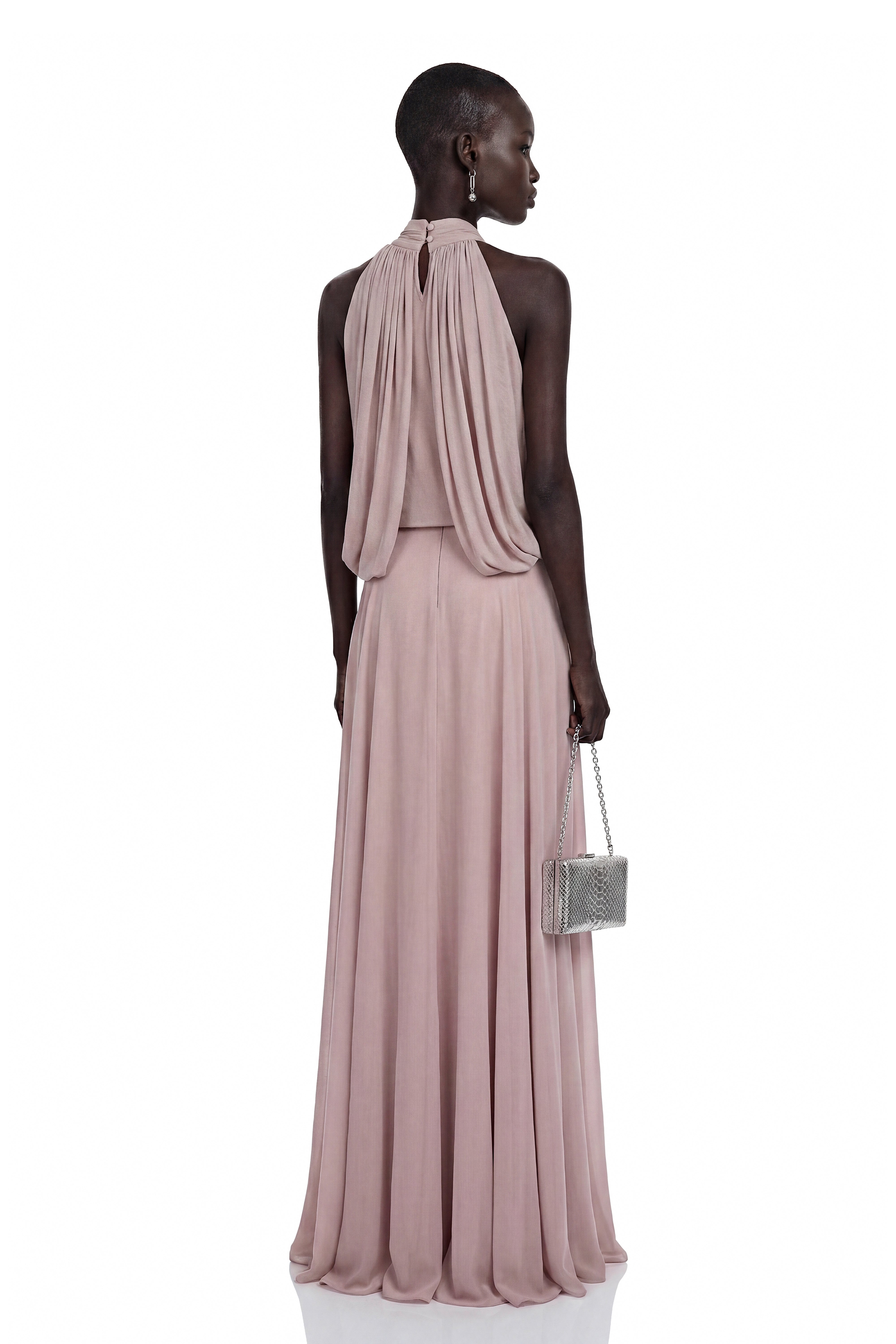 Edith Dusty Pink Halterneck Draped Top