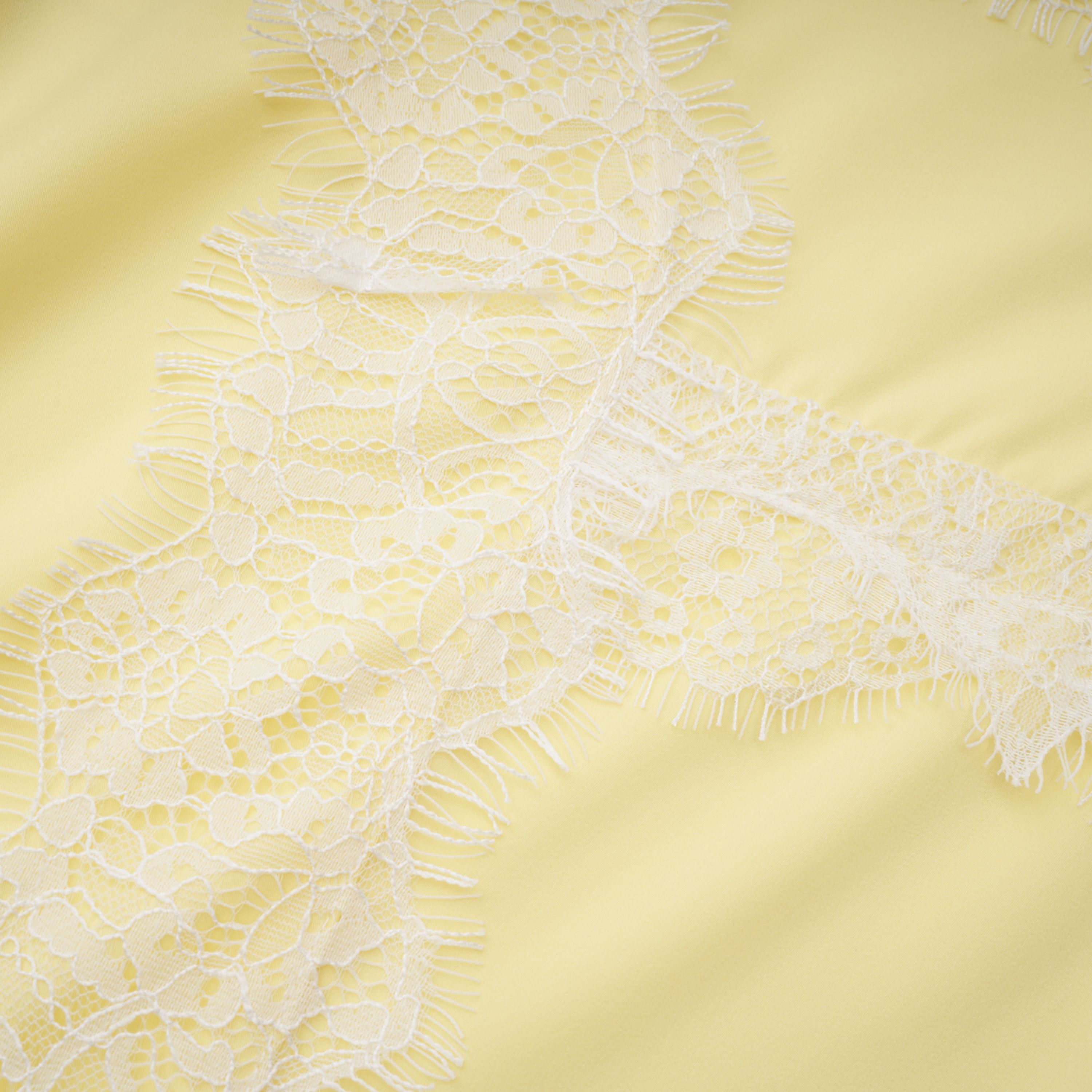 Fiamma Yellow Gathered Lace Panel Maxi Dress