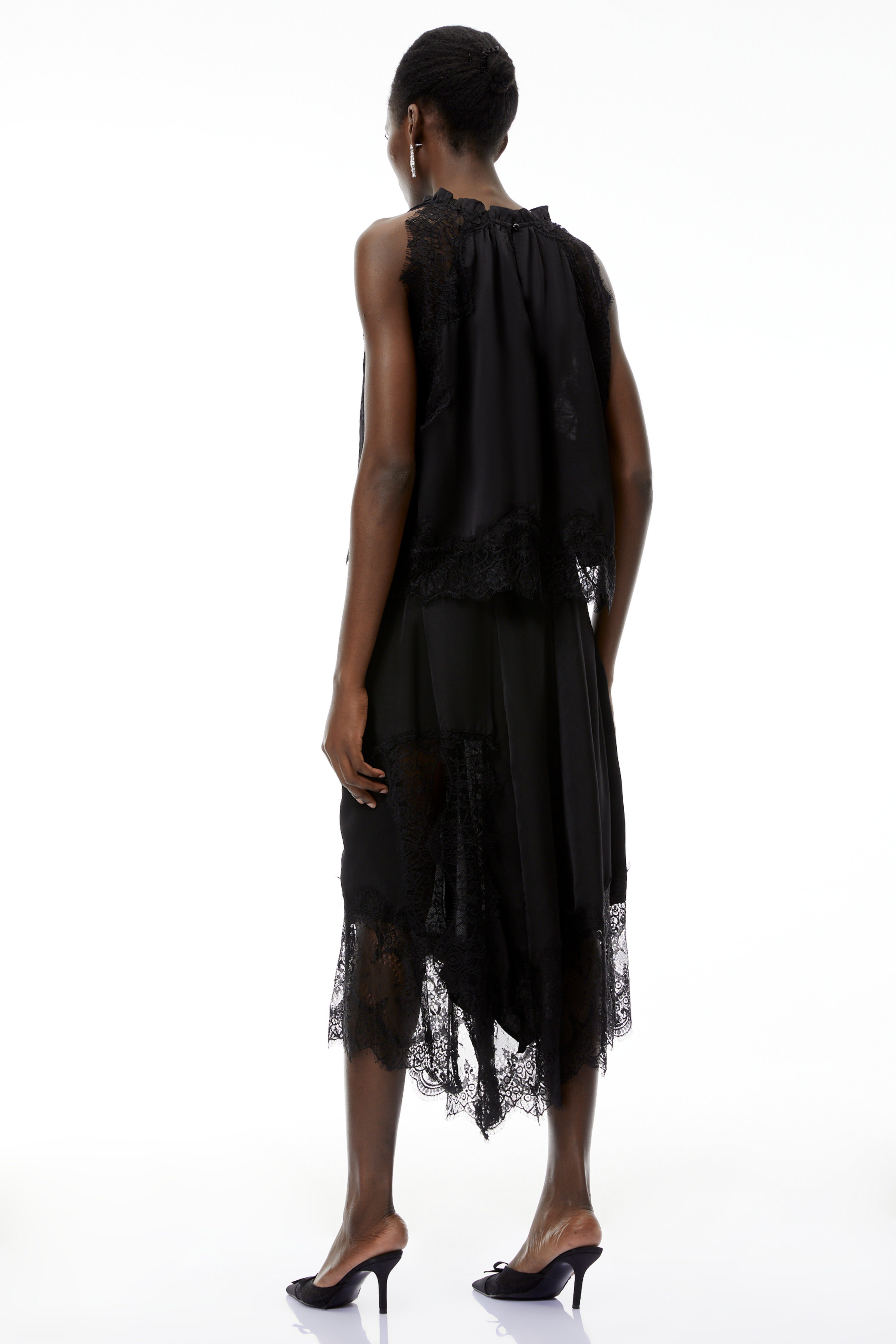 Florence Black Lace Panel Top & Skirt Set (Final Sale-US Only)