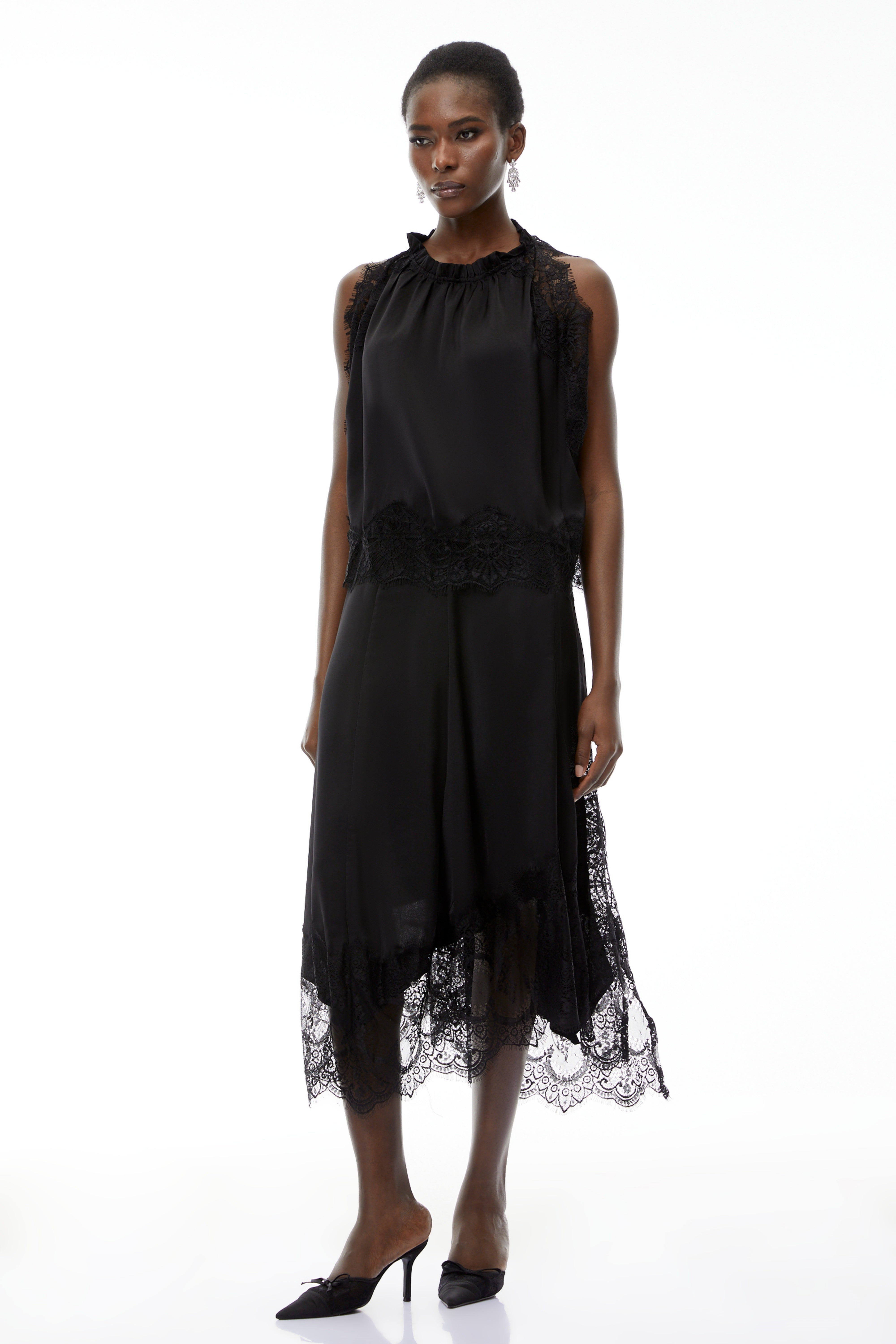Florence Black Lace Panel Top & Skirt Set (Final Sale-US Only)