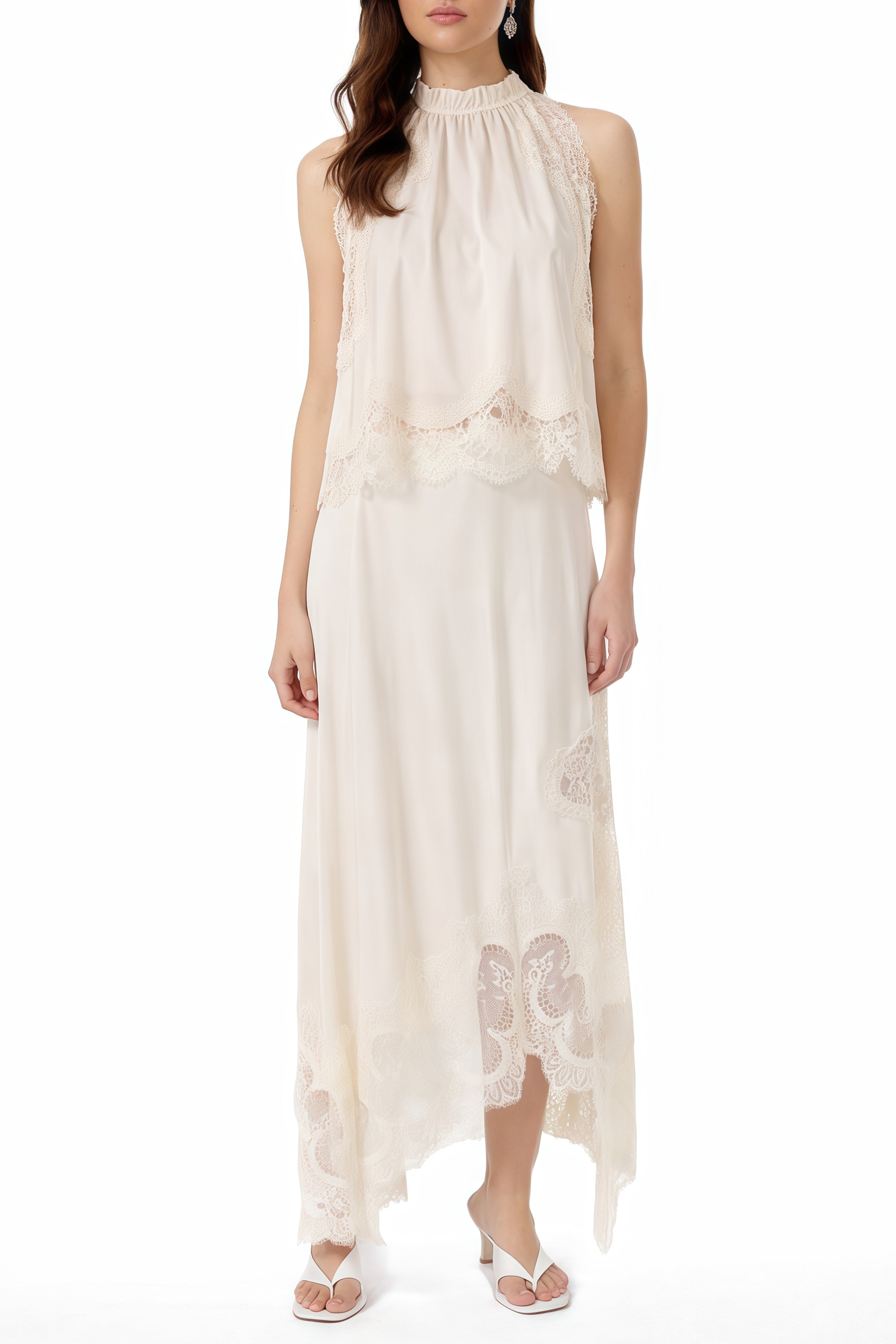 Florence White Lace Panel Top & Skirt Set (Final Sale-US Only)