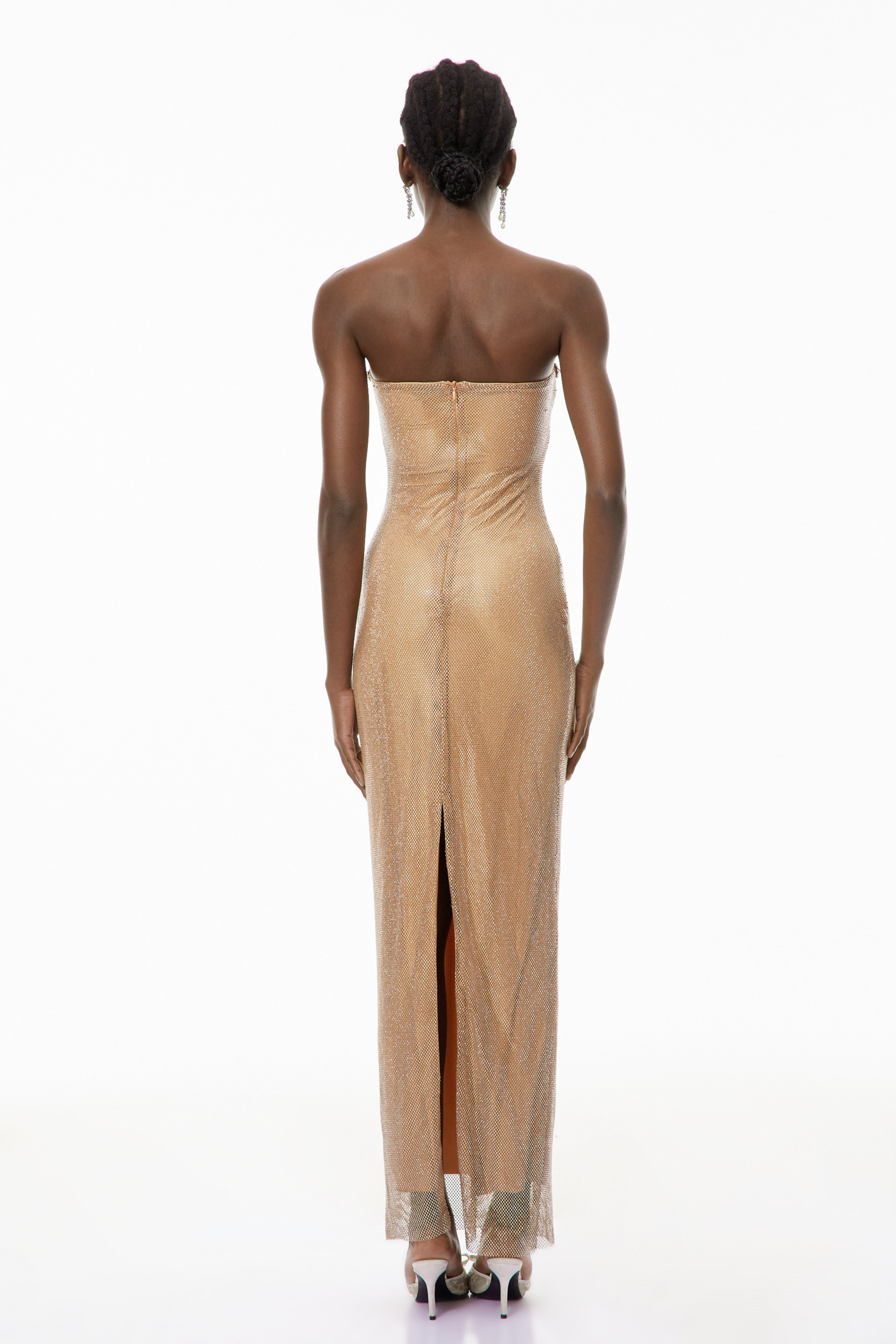 Gabriela Gold Crystal Embellished Maxi Dress (Final Sale-US Only)