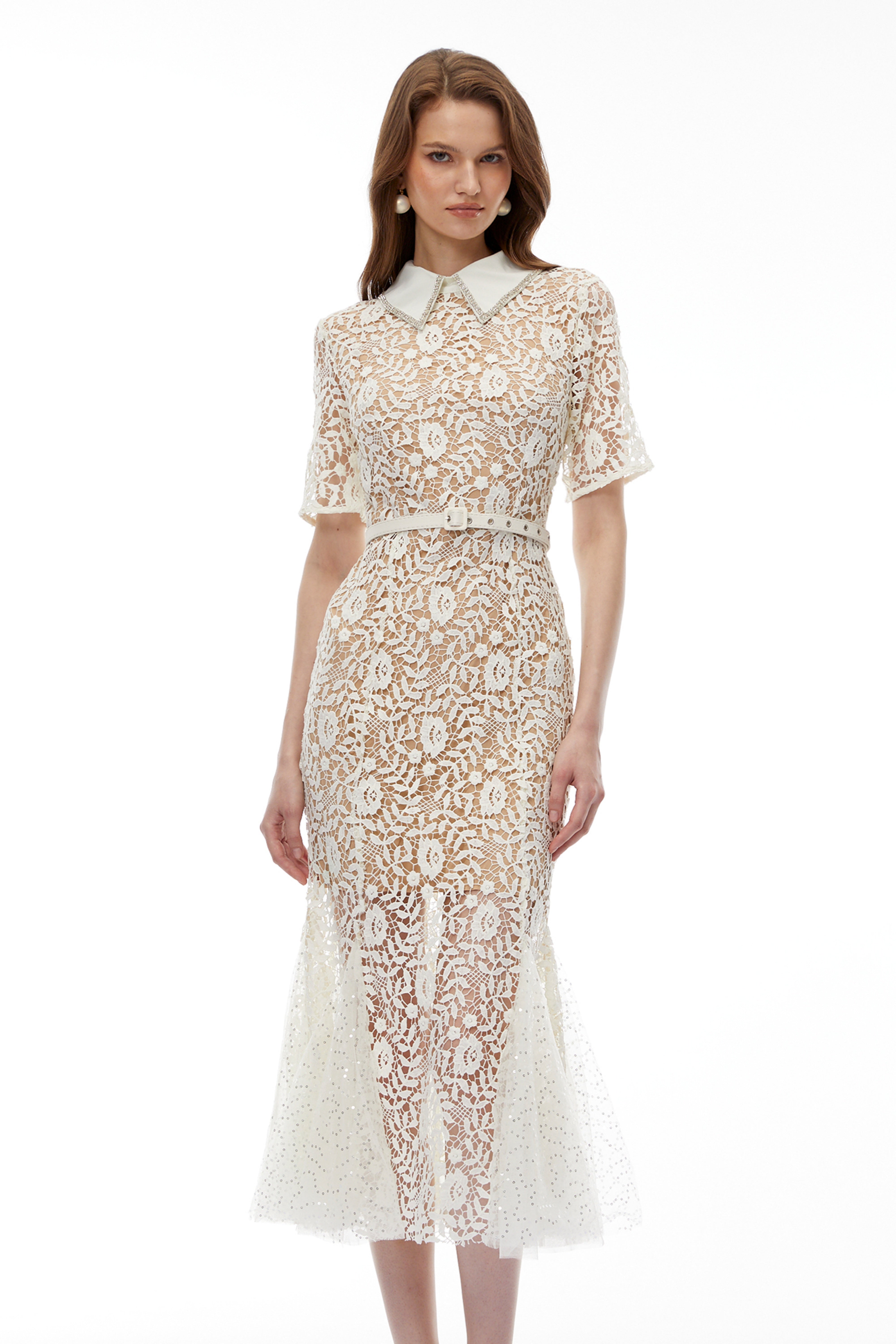 Genevieve Neutral Floral Lace Maxi Dress (Final Sale-US Only)