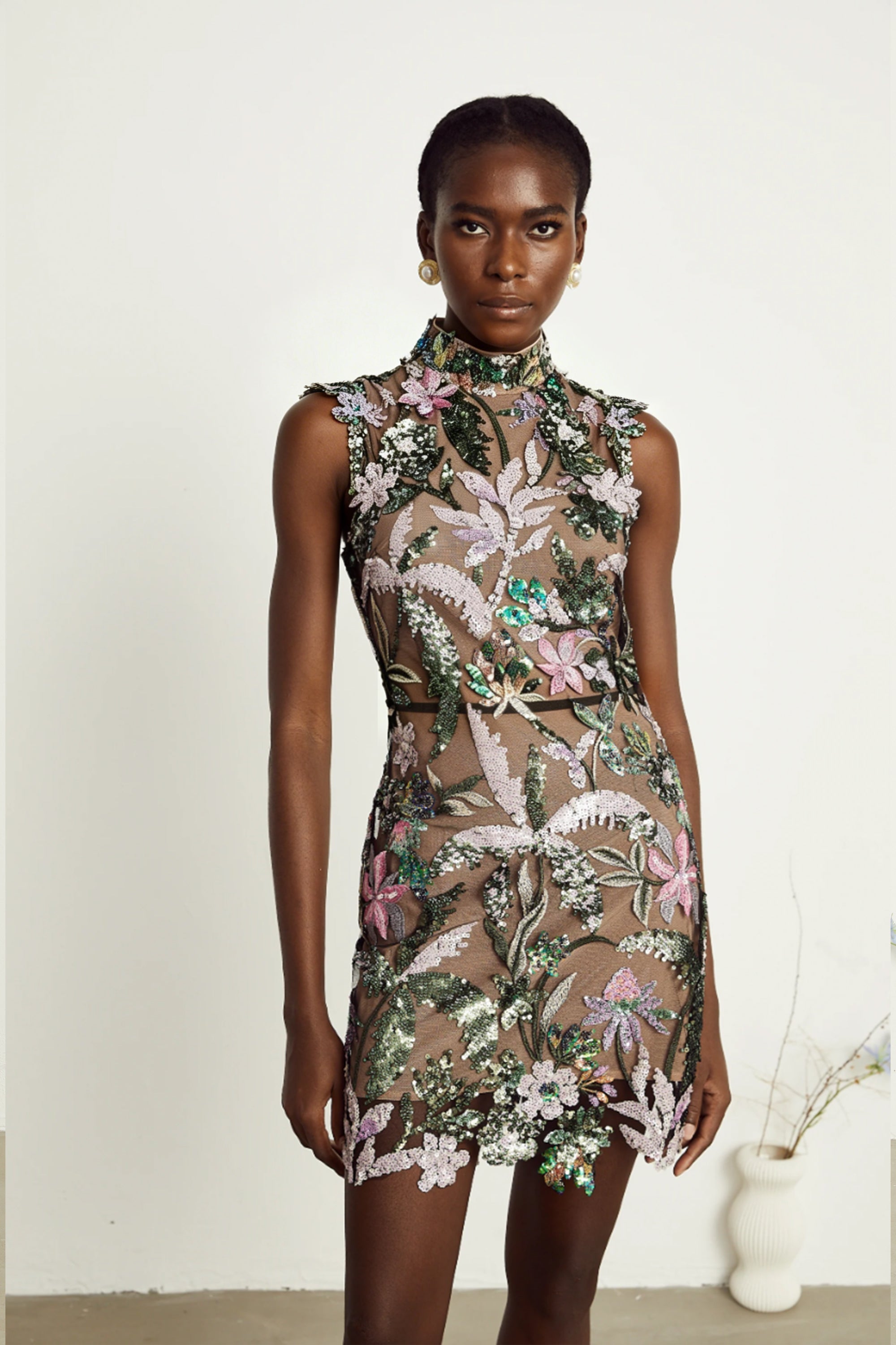 Géraldine sequin-embellished embroidered mini dress (Final Sale-US Only)