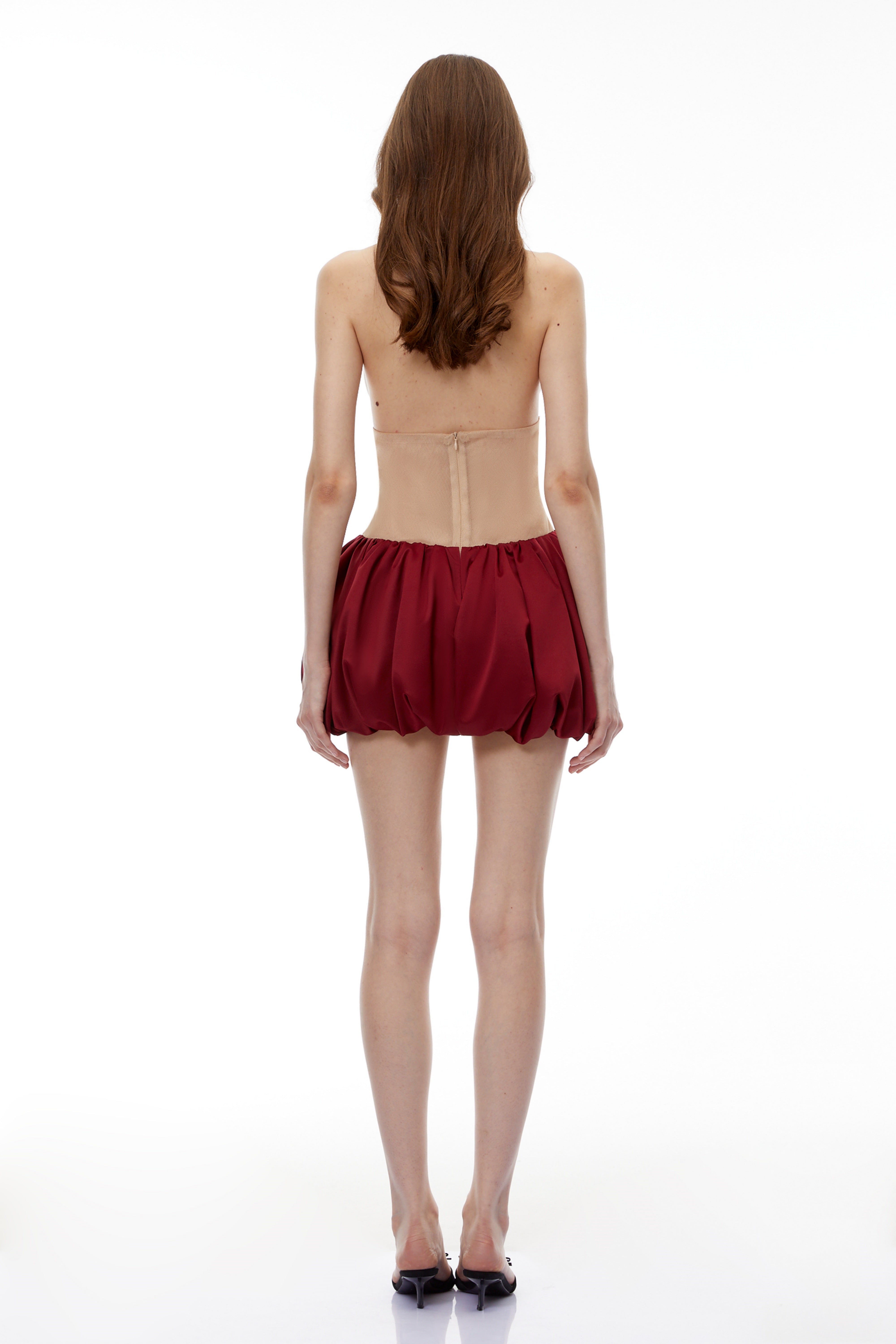 Griselda Red Halterneck Embellished Bubble Mini Dress (Final Sale-US Only)