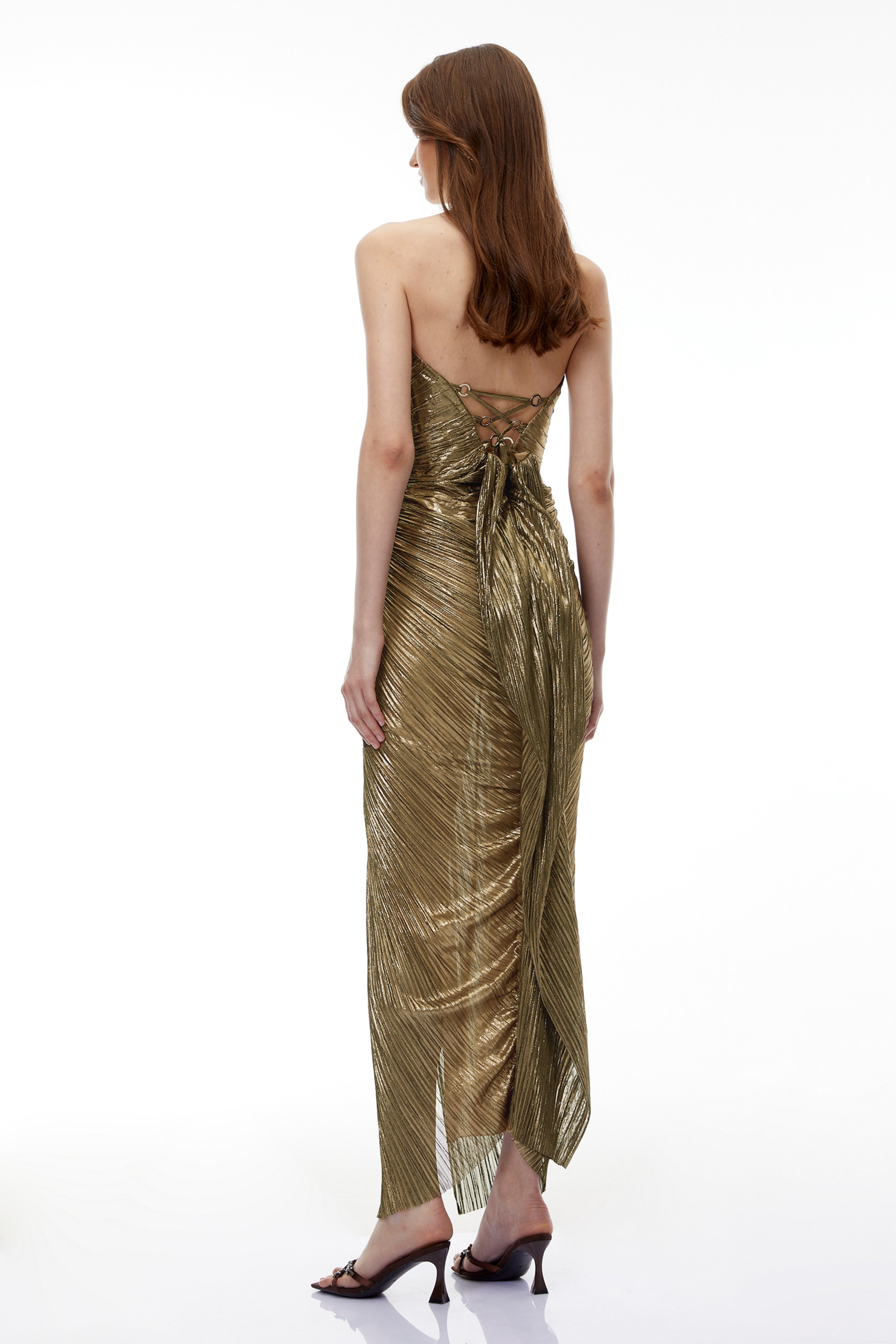 Guillermo Gold Off-Shoulder Maxi Dress (Final Sale-US Only)