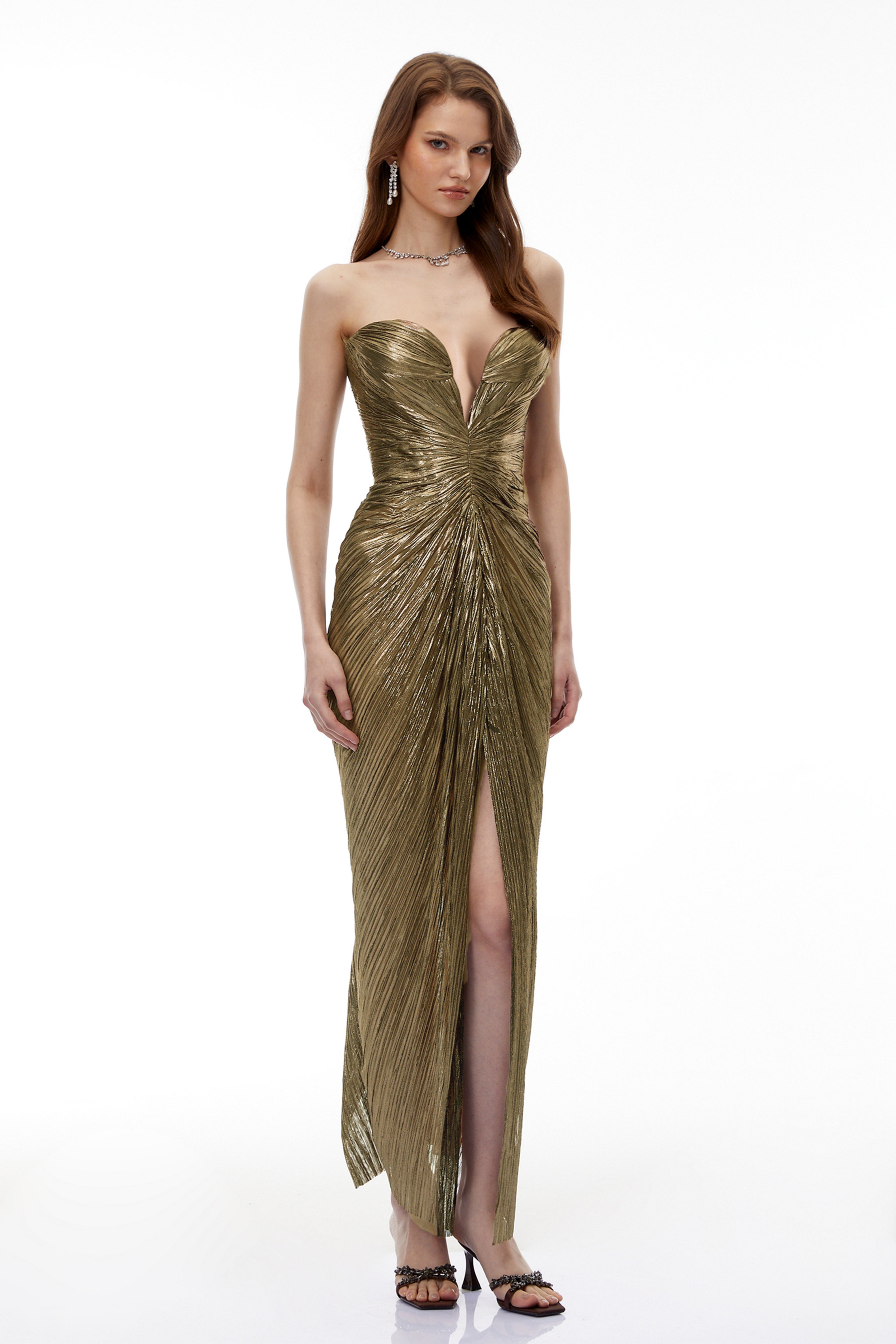 Guillermo Gold Off-Shoulder Maxi Dress (Final Sale-US Only)