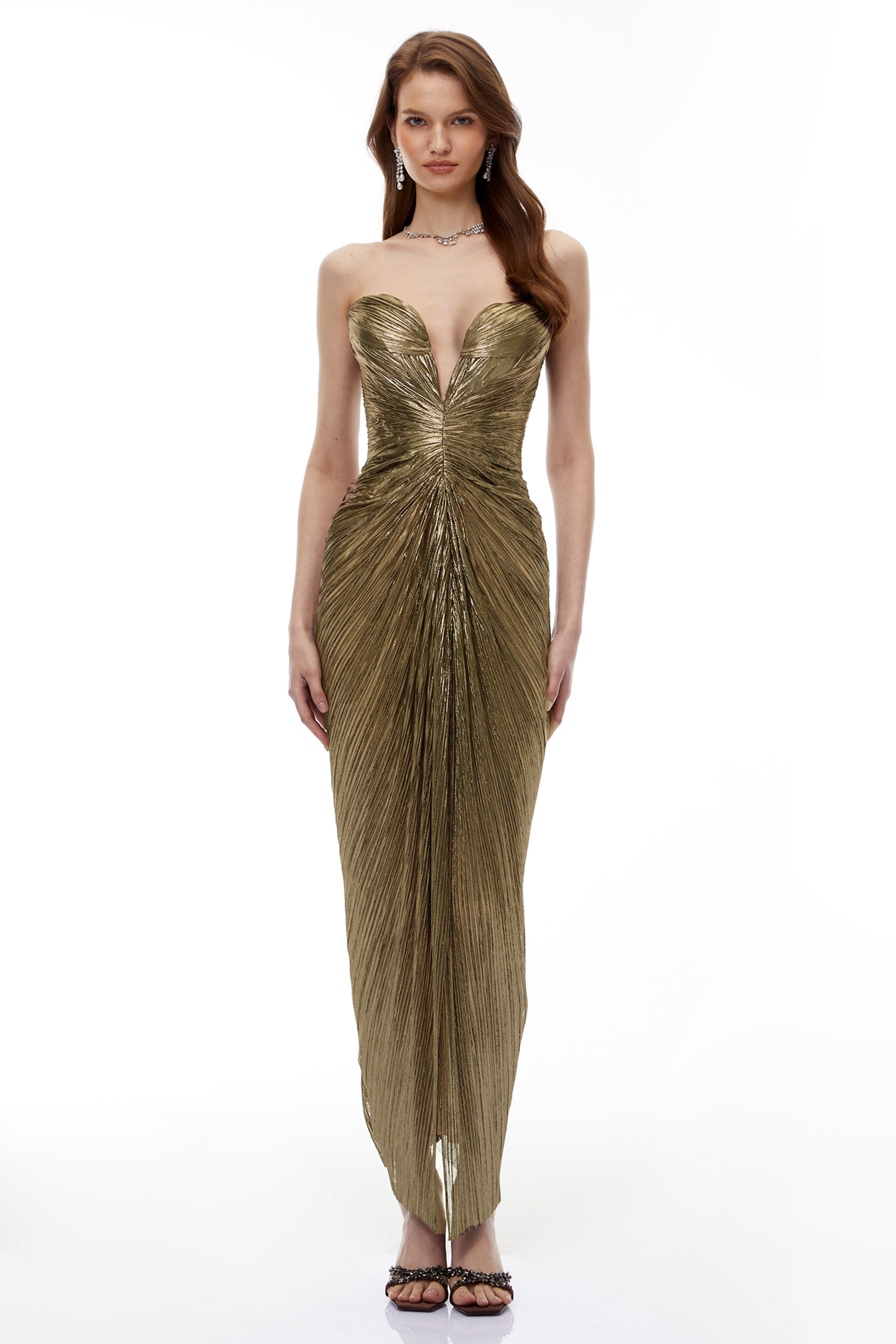 Guillermo Gold Off-Shoulder Maxi Dress (Final Sale-US Only)