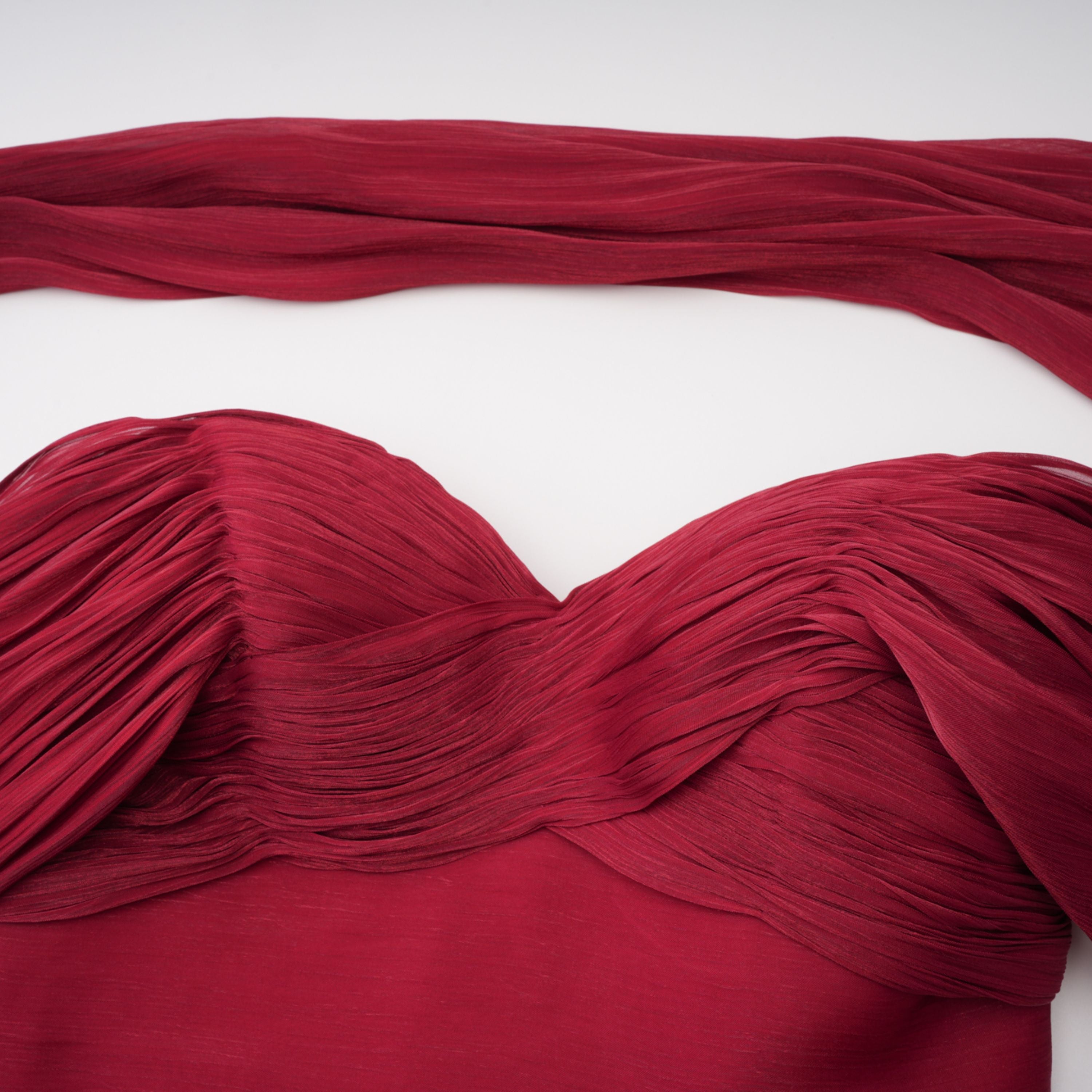 Hazel Burgundy Asymmetrical Draped Maxi Dress (Final Sale-US Only)