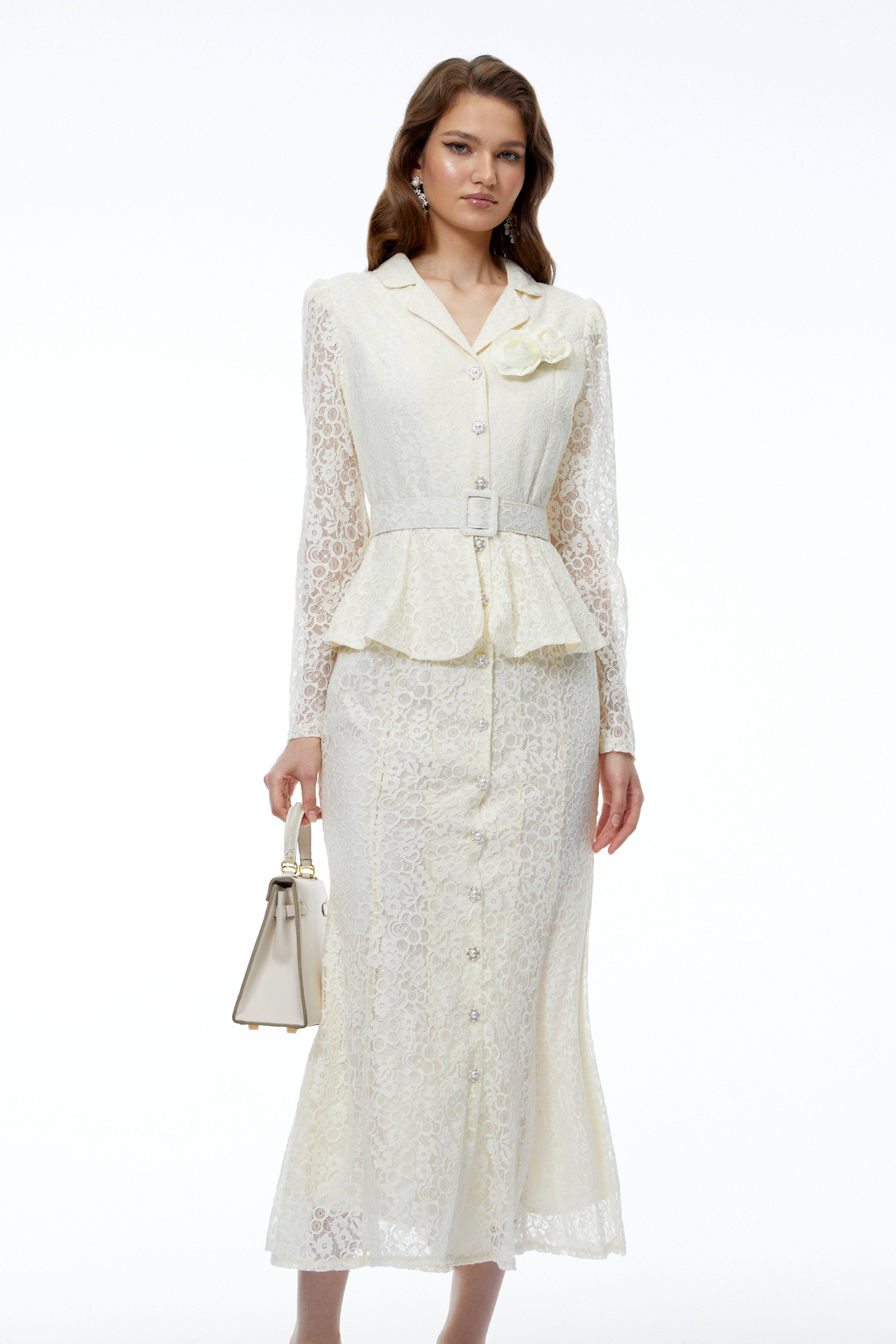Iona Cream Lace Maxi Dress with 3D Florals (Final Sale-US Only)