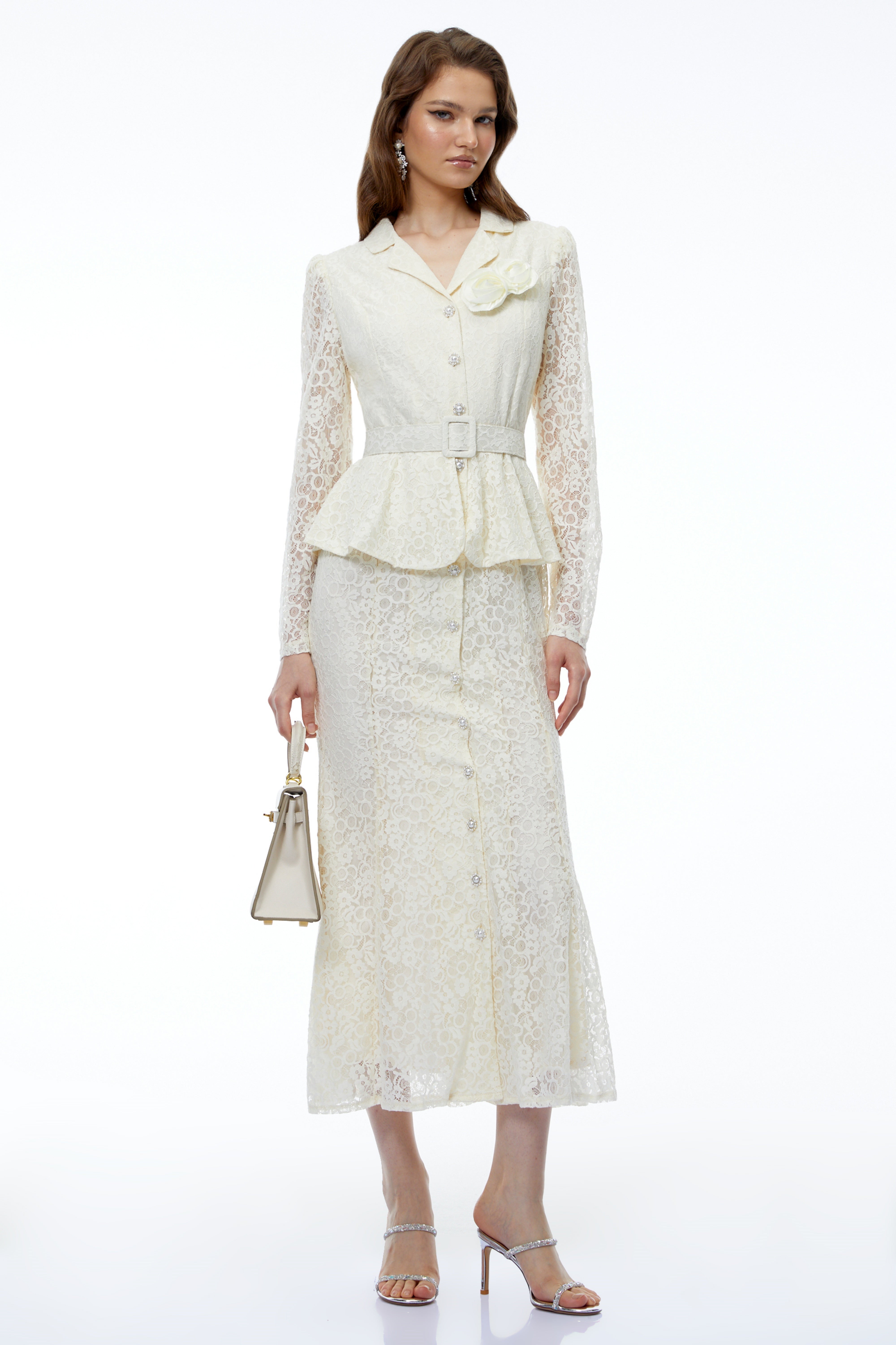 Iona Cream Lace Maxi Dress with 3D Florals (Final Sale-US Only)