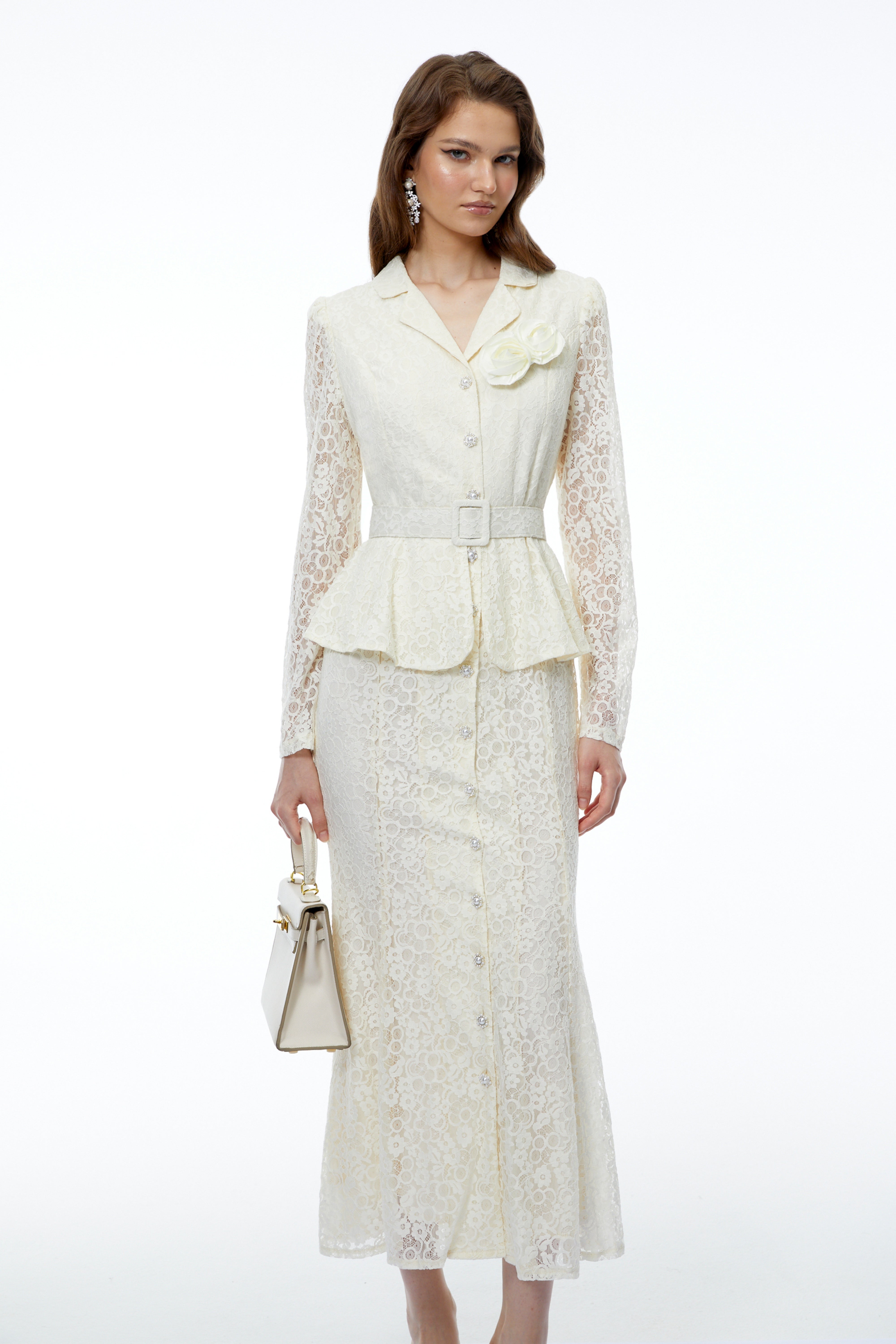 Iona Cream Lace Maxi Dress with 3D Florals (Final Sale-US Only)