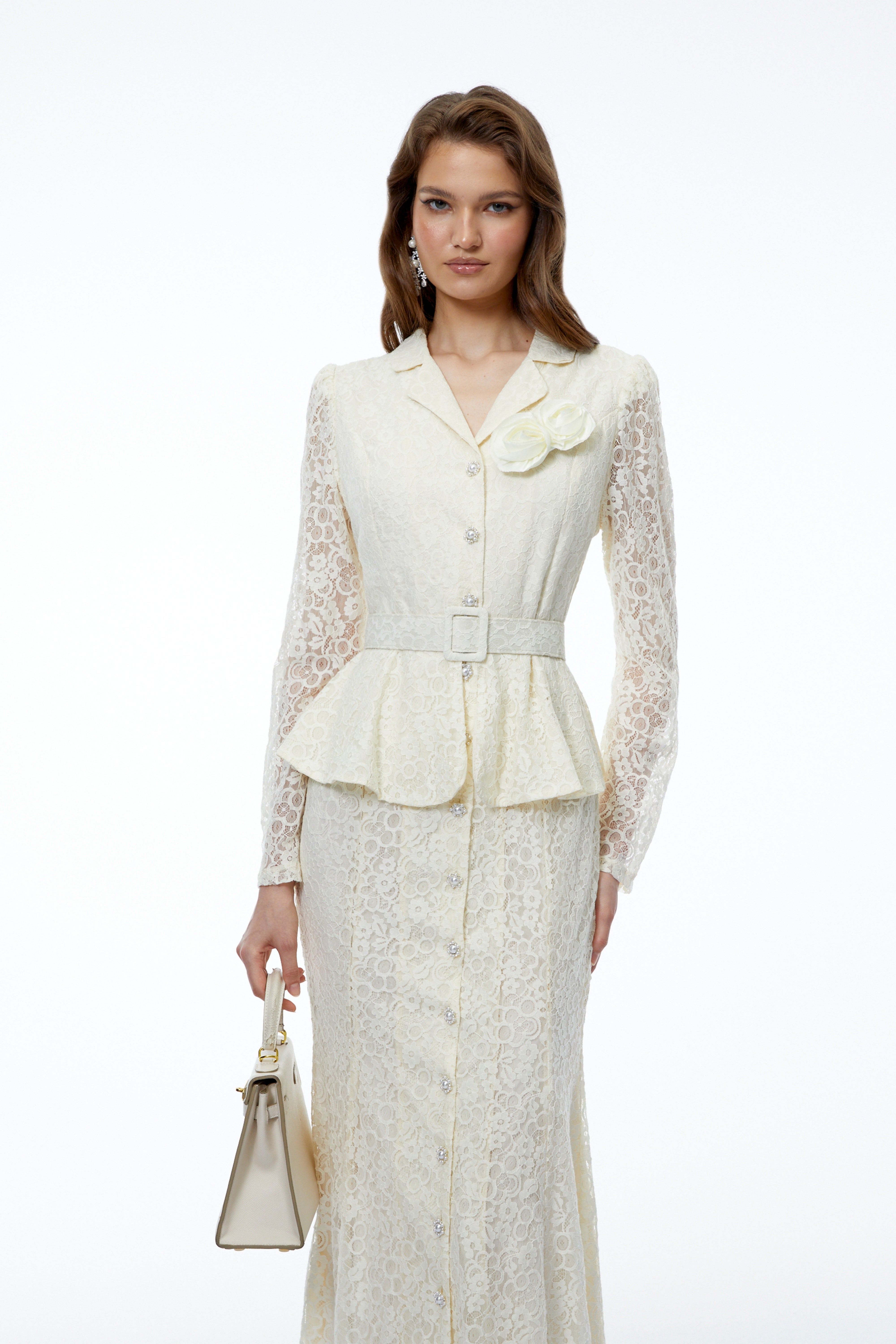 Iona Cream Lace Maxi Dress with 3D Florals (Final Sale-US Only)