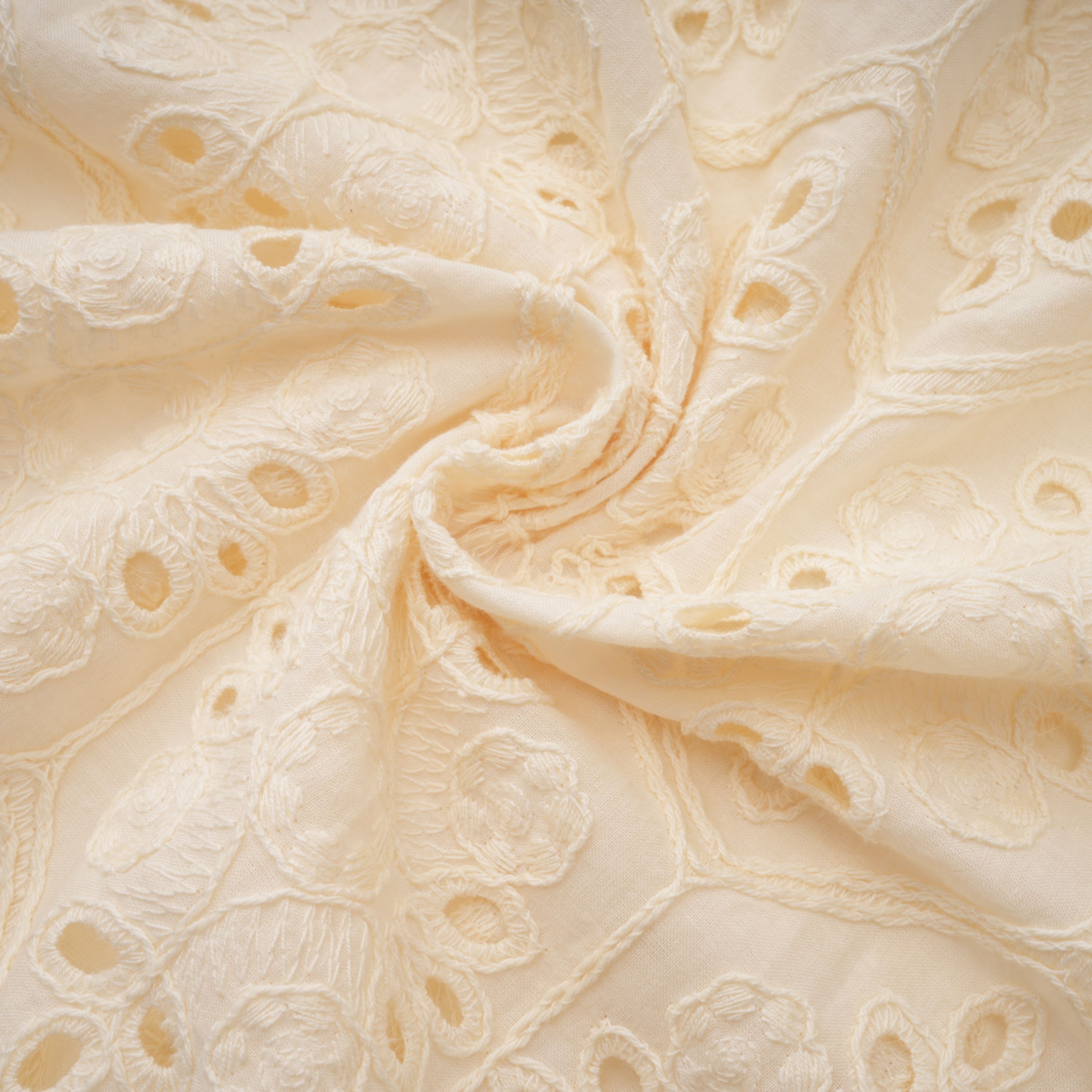 Isabeau Neutral Floral Embroidered Pleated Midi Dress (Final Sale-US Only)