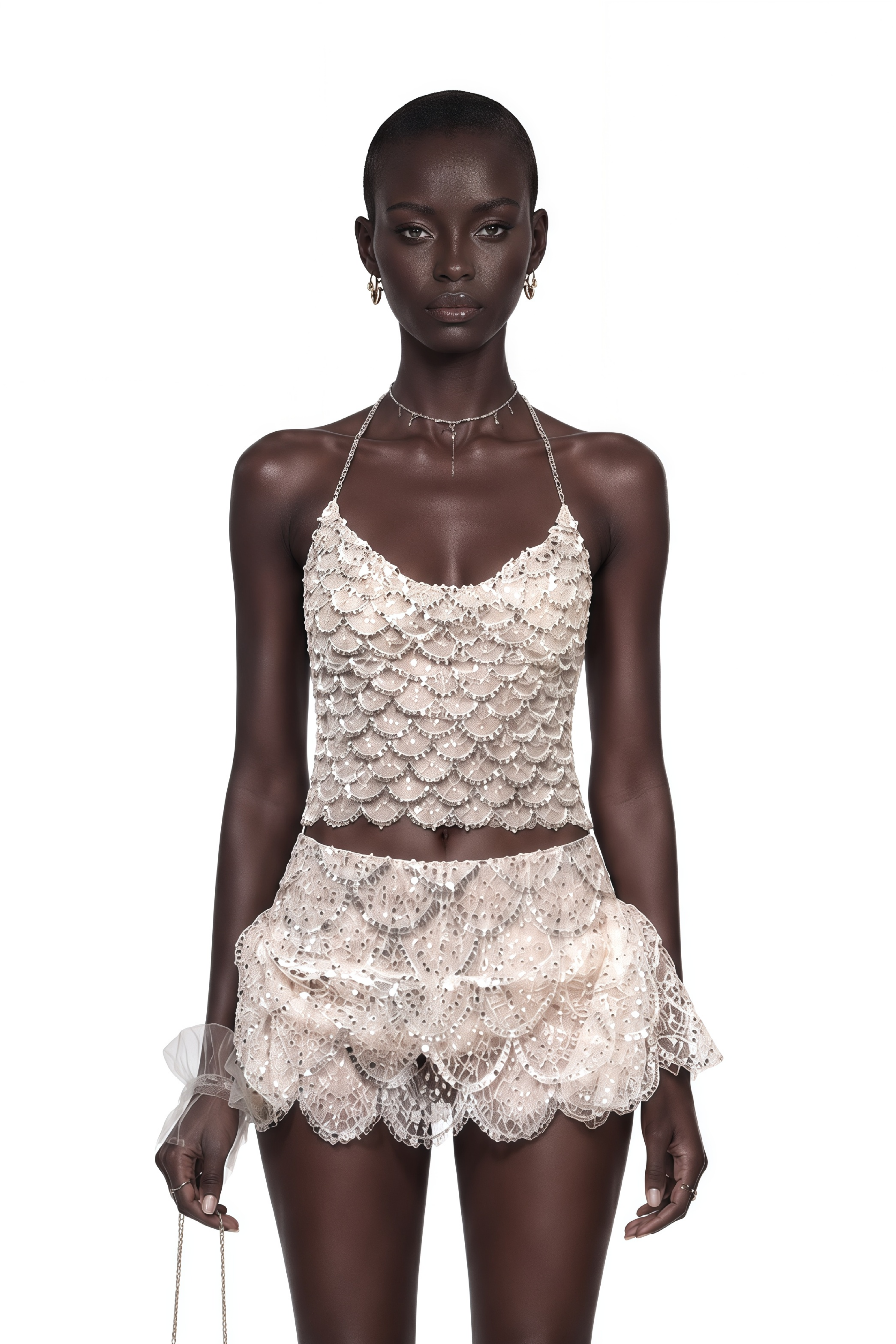 Isabelle Champagne Sequin Top & Skirt Set (Final Sale-US Only)
