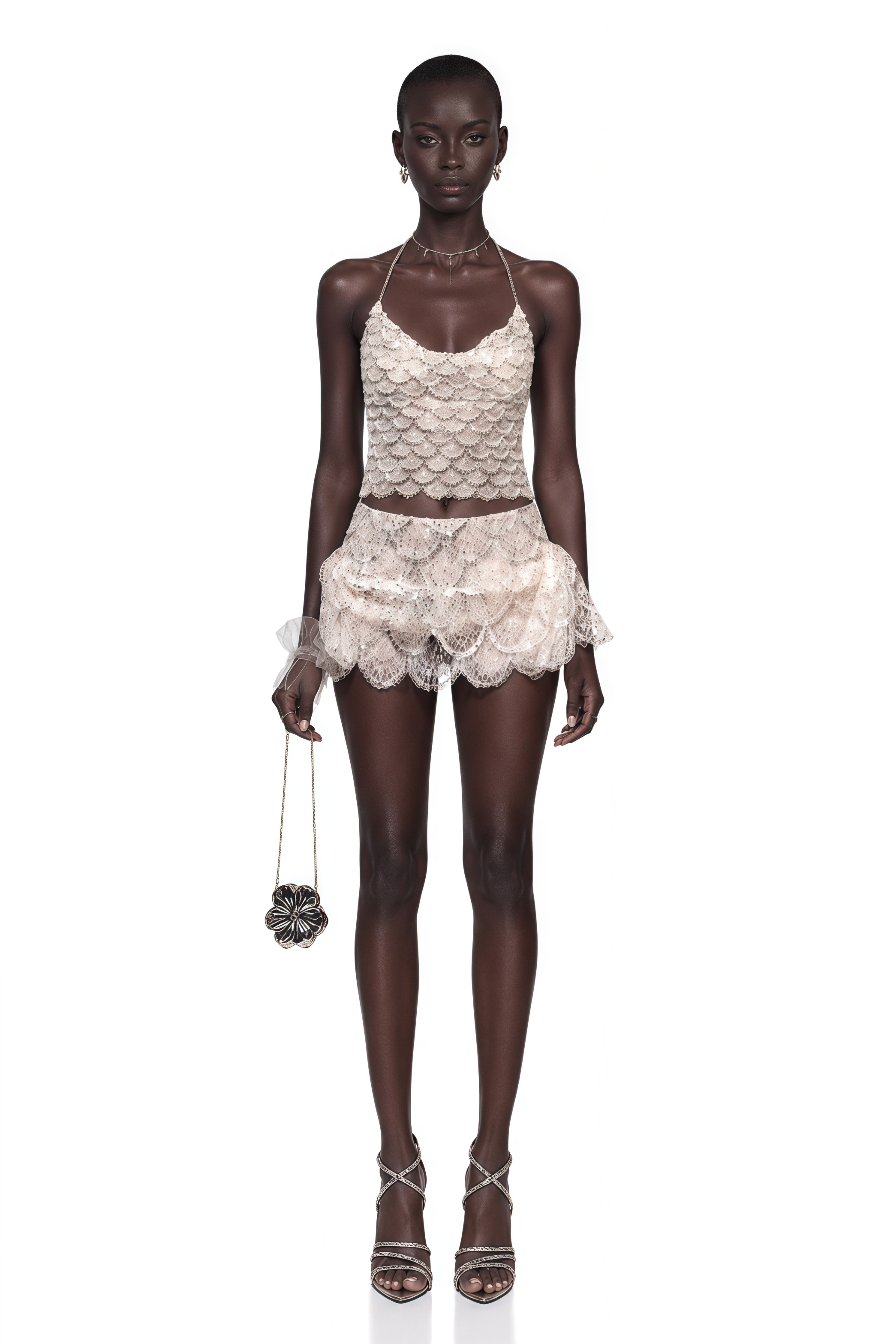 Isabelle Champagne Sequin Top & Skirt Set (Final Sale-US Only)