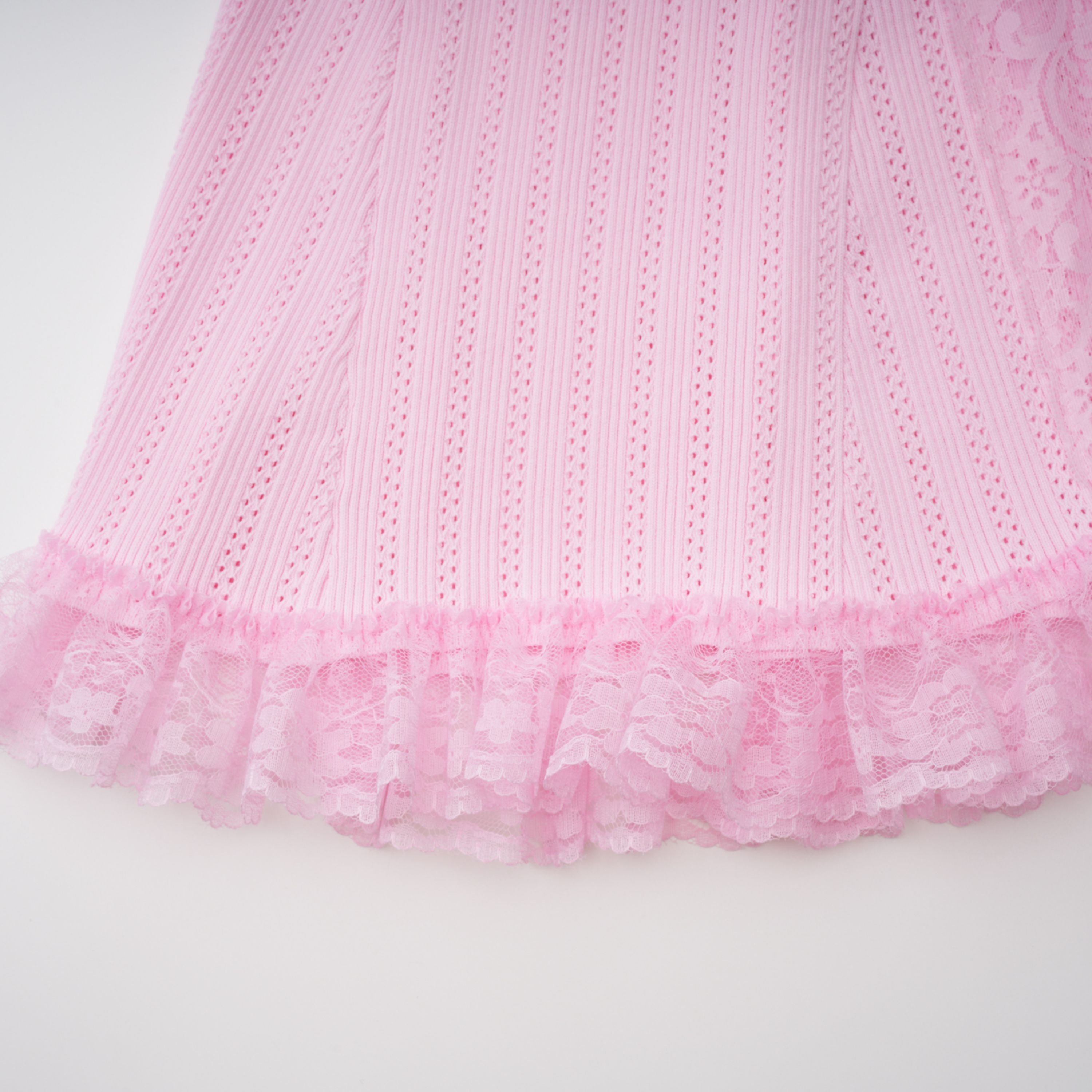 Jocasta Pink Stretch Lace Knit Midi Dress (Final Sale-US Only)
