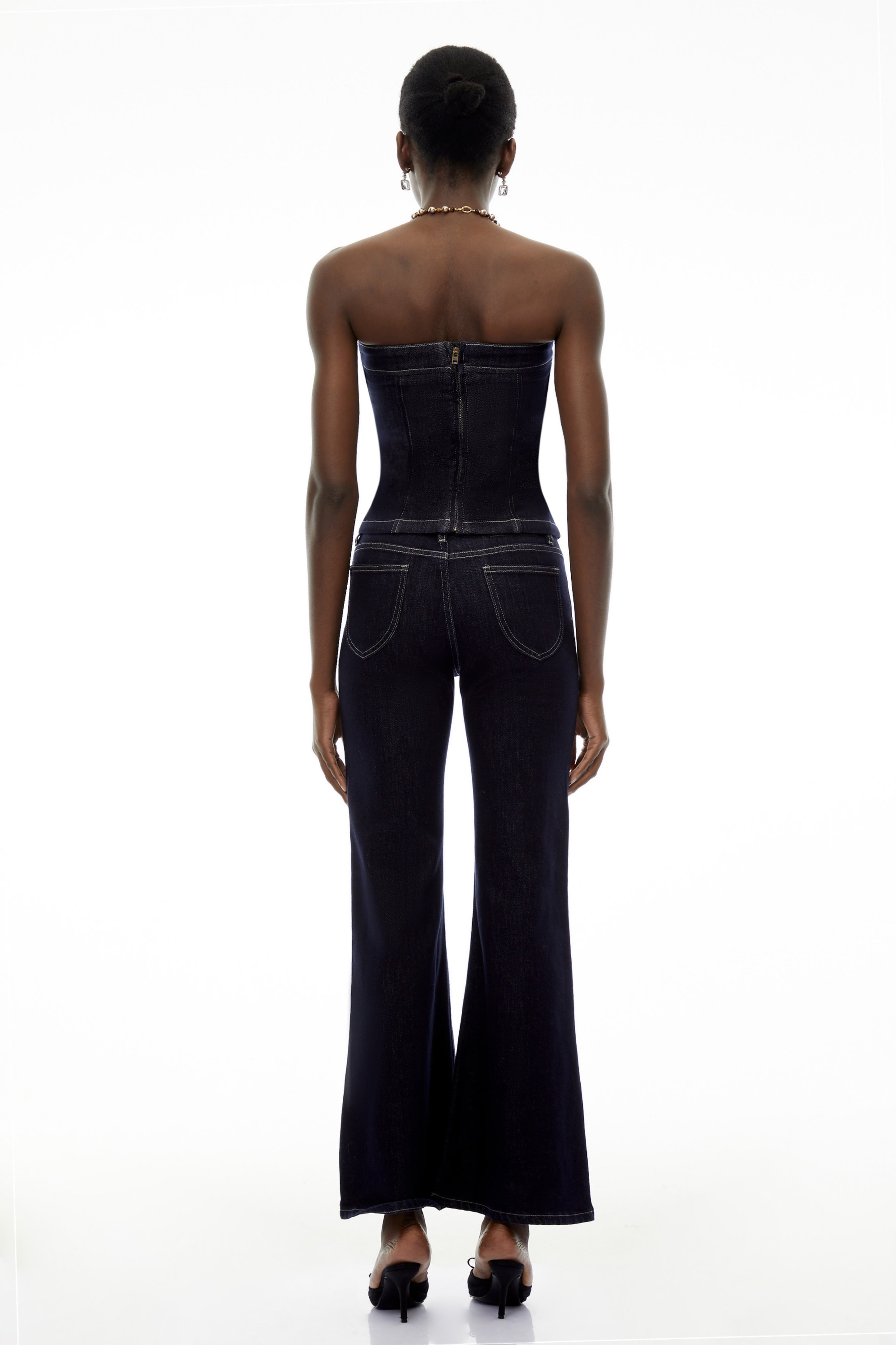 Joséphine Blue Denim Off Shoulder Top & Trouser Set