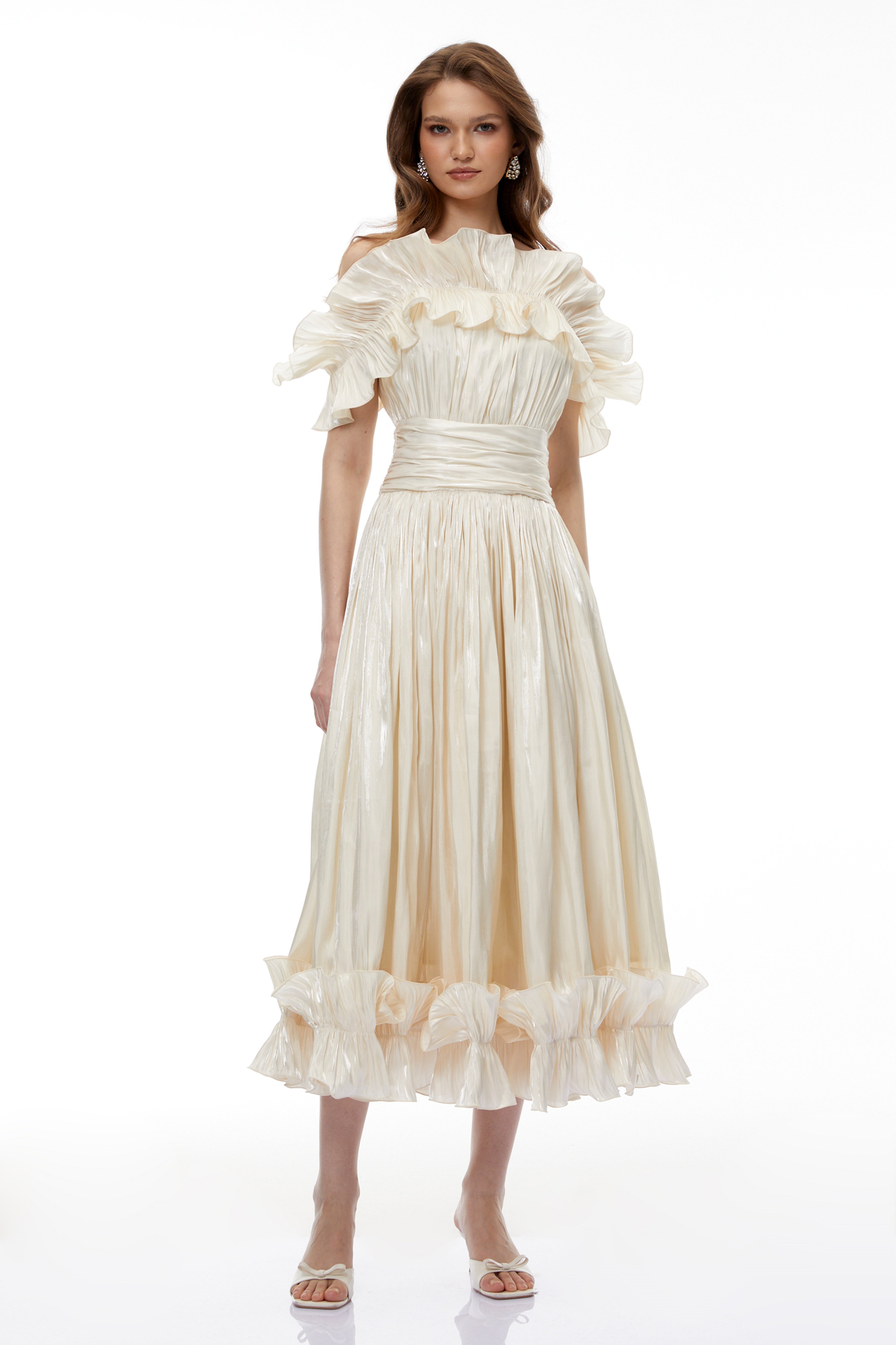 Kalliope Champagne Glitter Maxi Dress (Final Sale-US Only)