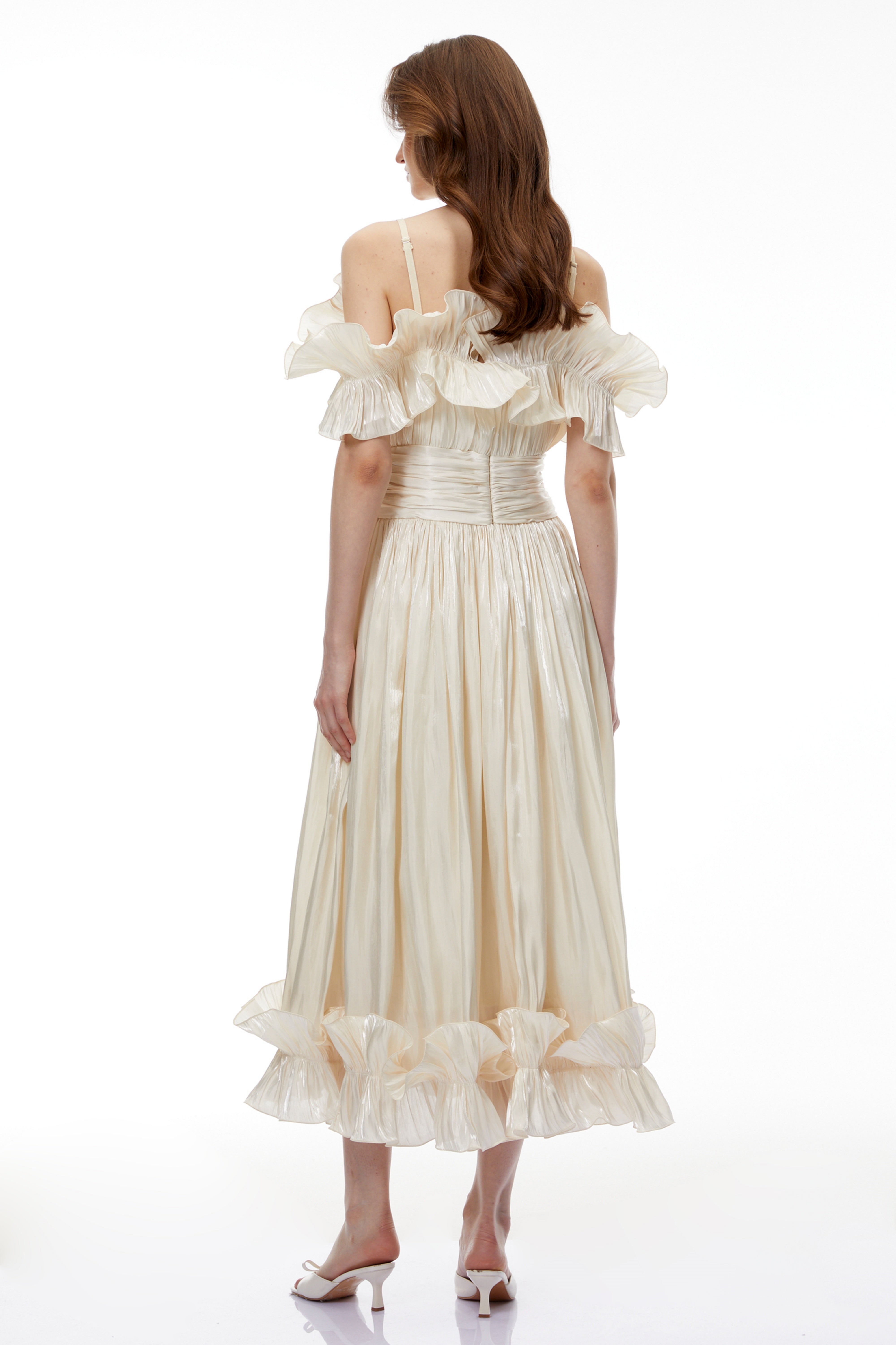Kalliope Champagne Glitter Maxi Dress (Final Sale-US Only)