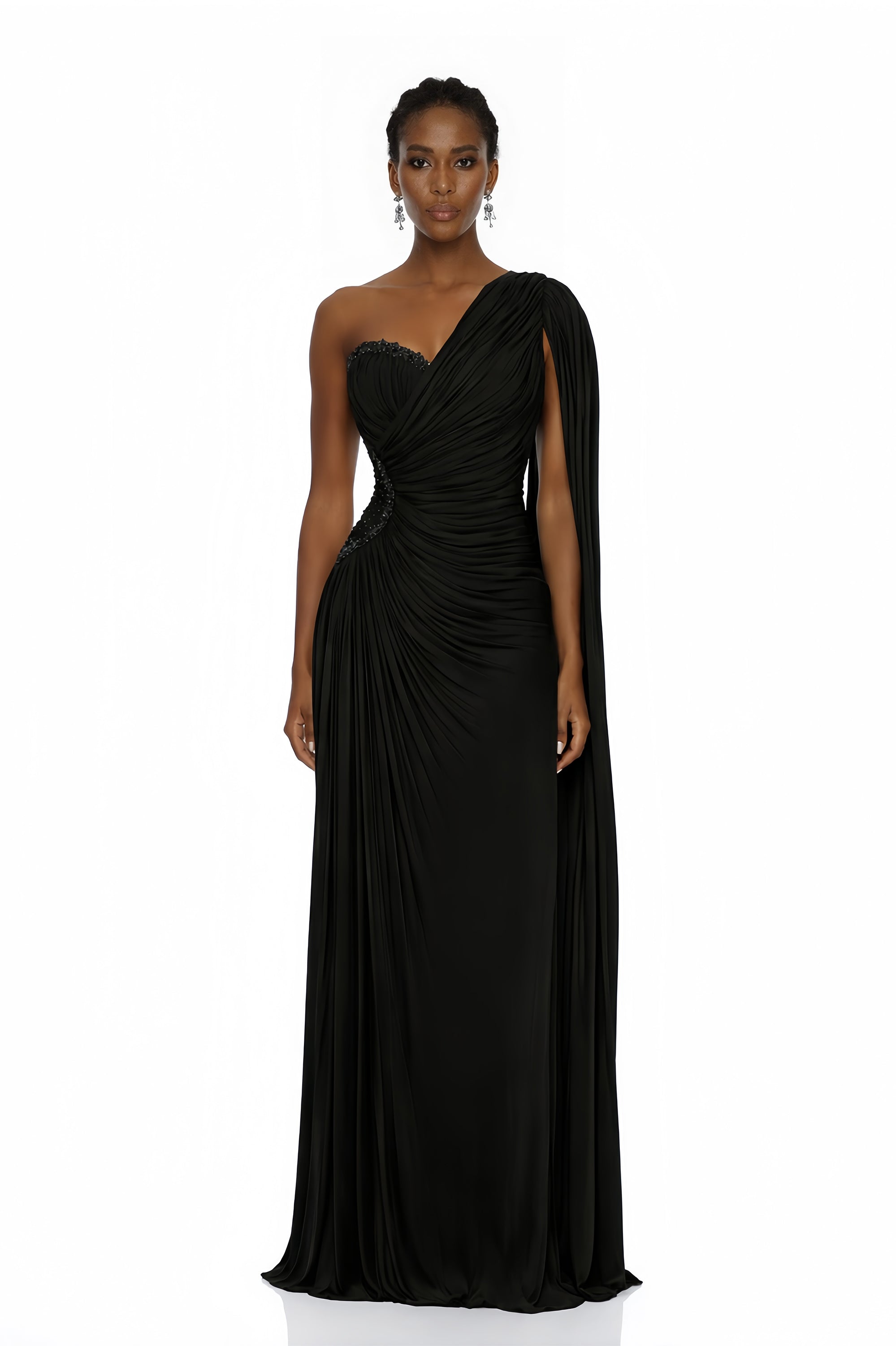One Shoulder Ruched Maxi Dress