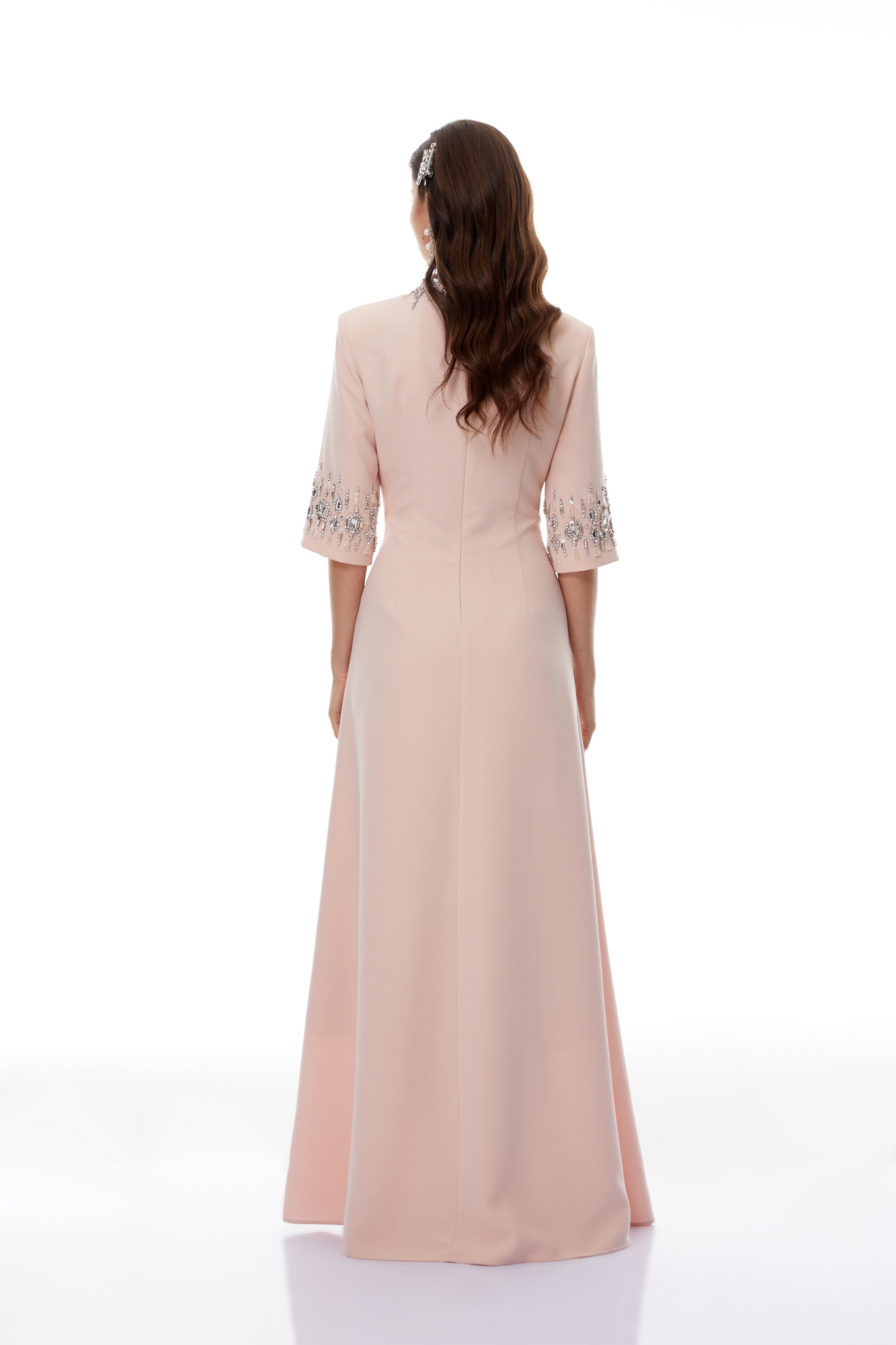 Crystal Embellished Gown in Pink