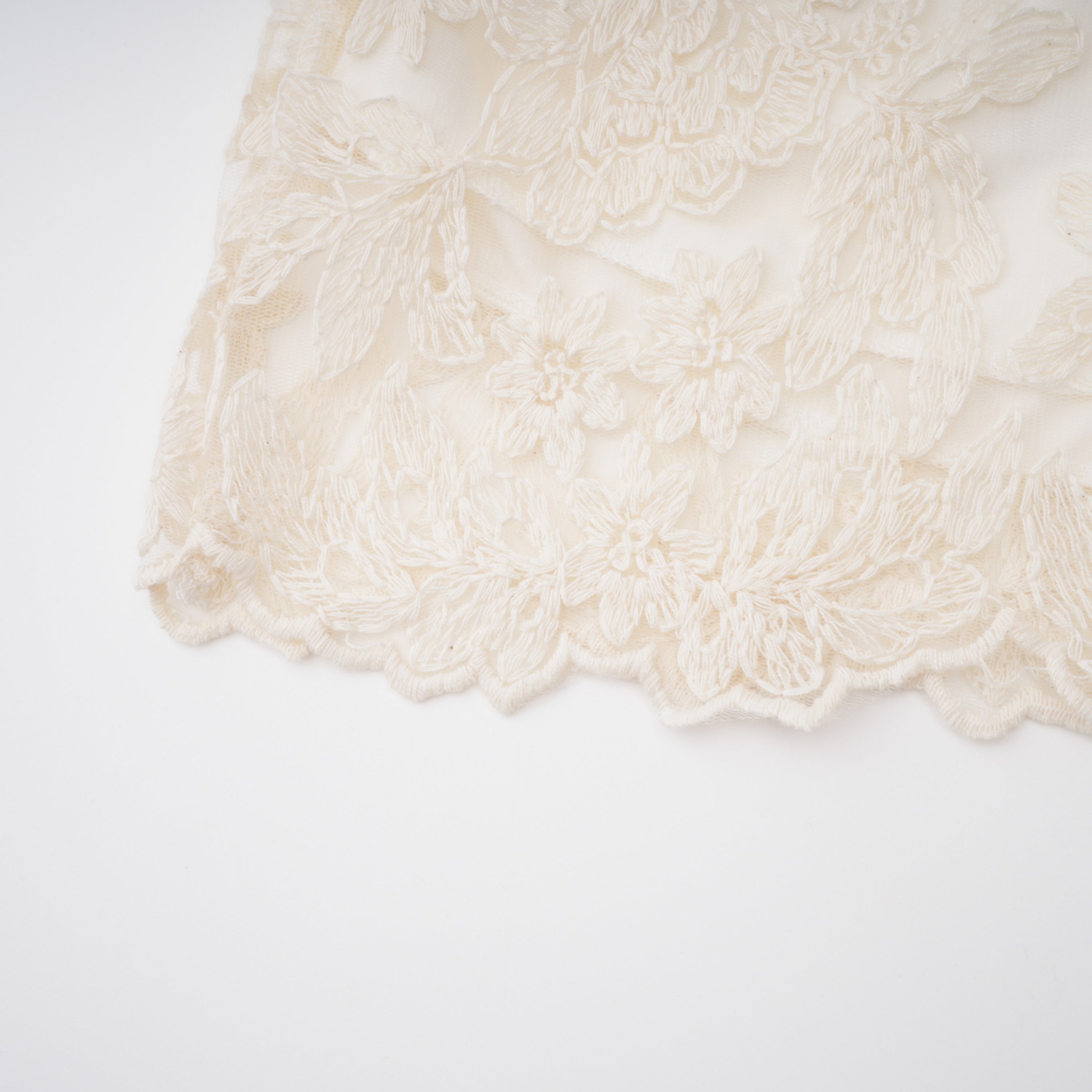 Laura Ivory Turtleneck Floral Lace Jacket & Shorts Set