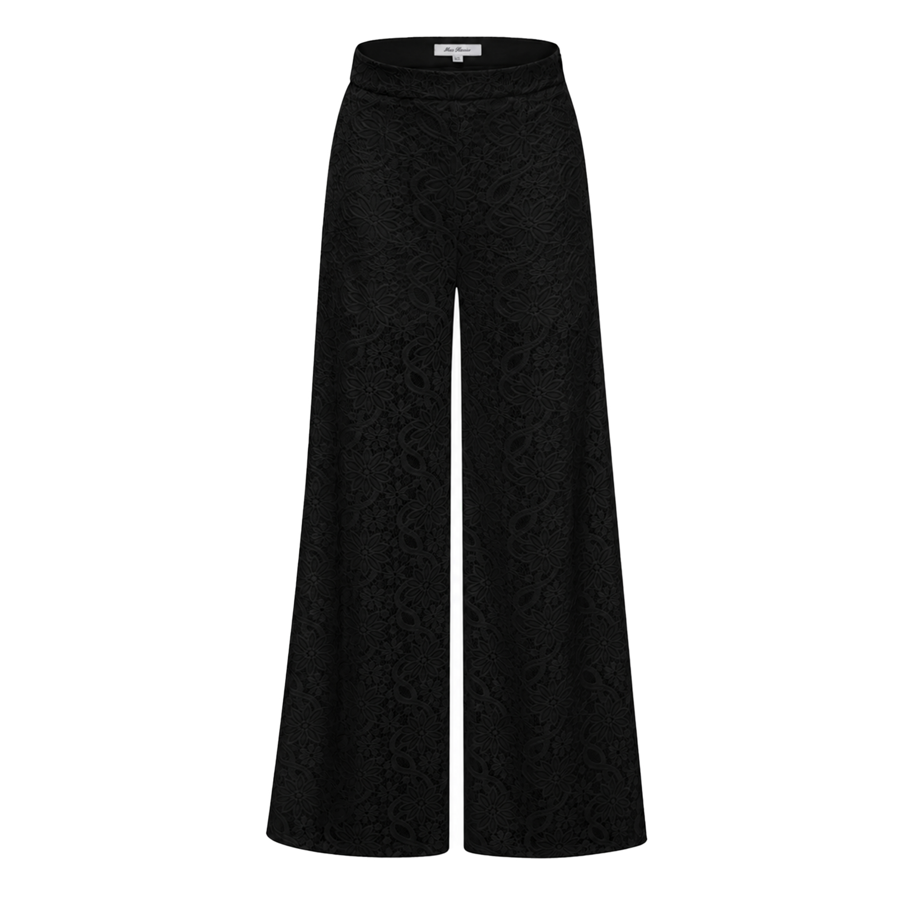 Loana Black Floral Lace Top & Trousers Set