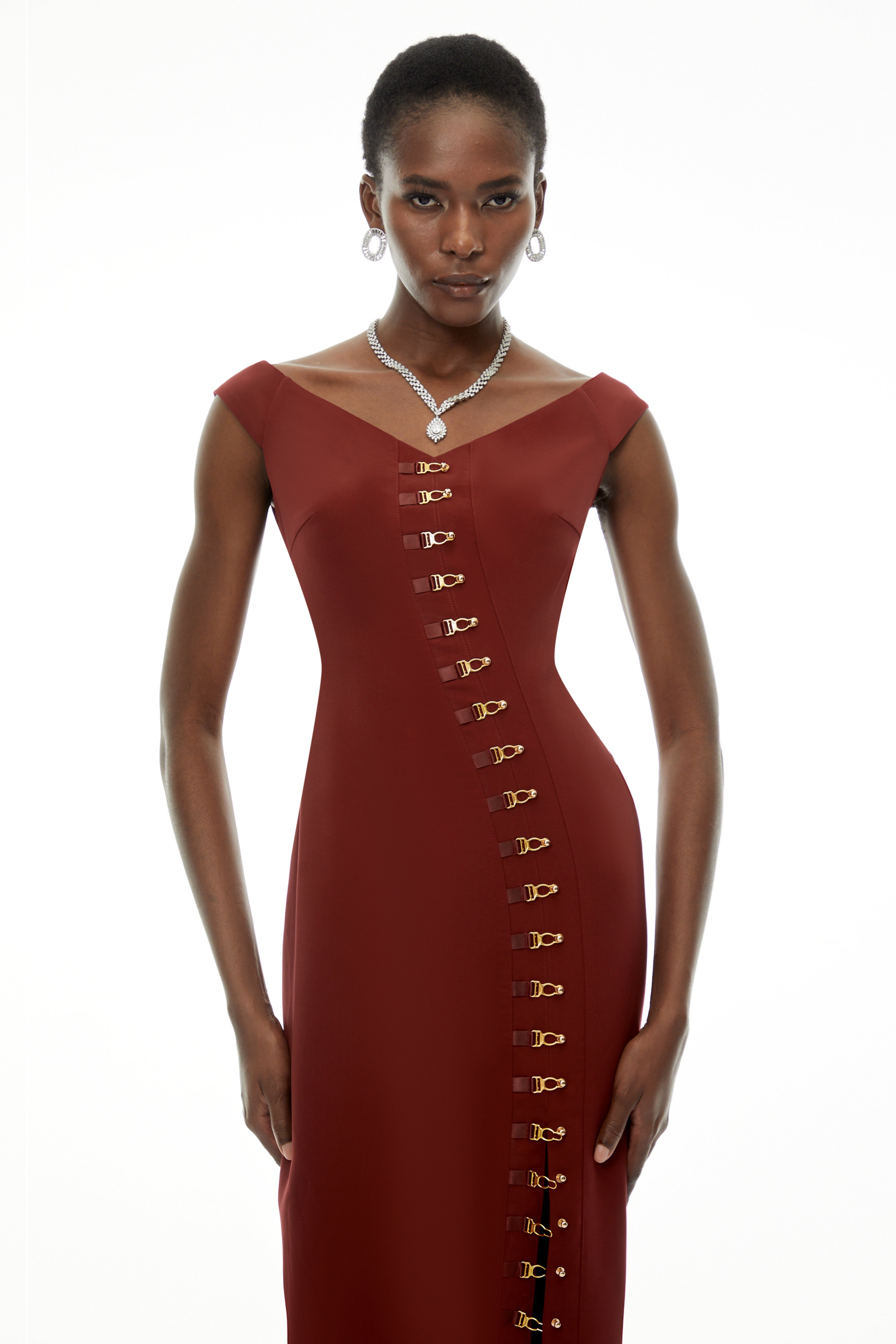 Luna Red Sleeveless Bodycon Maxi Dress