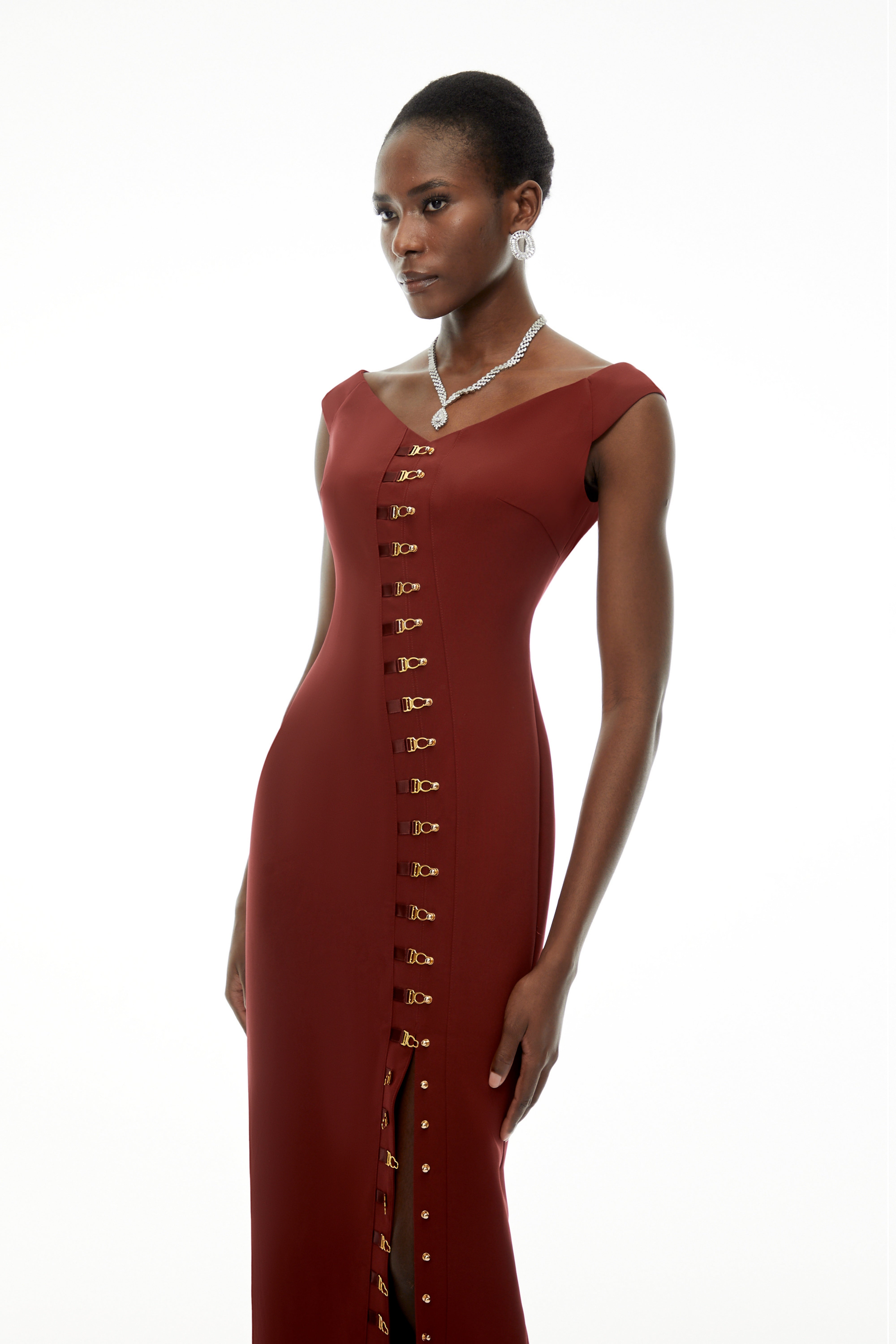 Luna Red Sleeveless Bodycon Maxi Dress