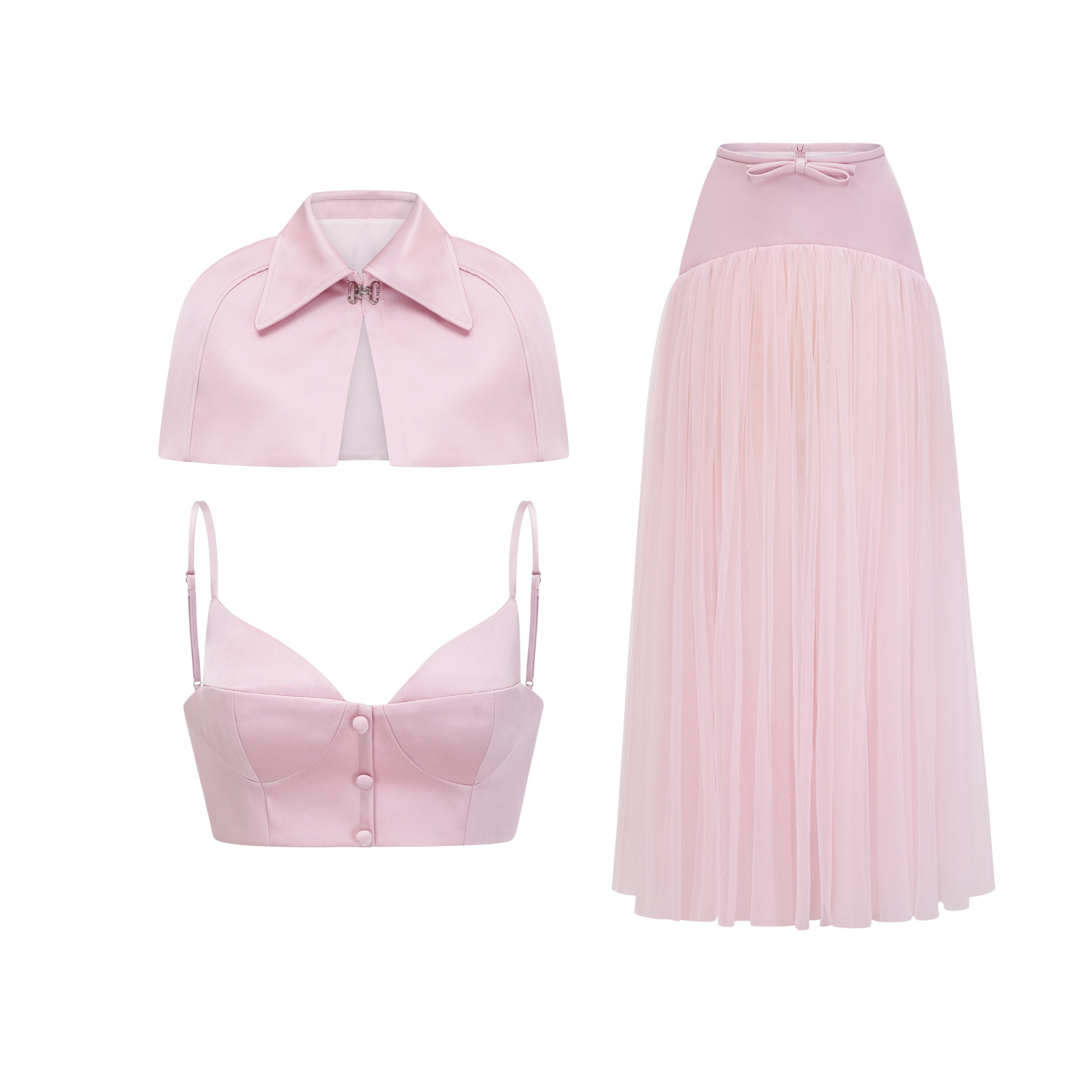 Capelet Tulle Top & Skirt Set