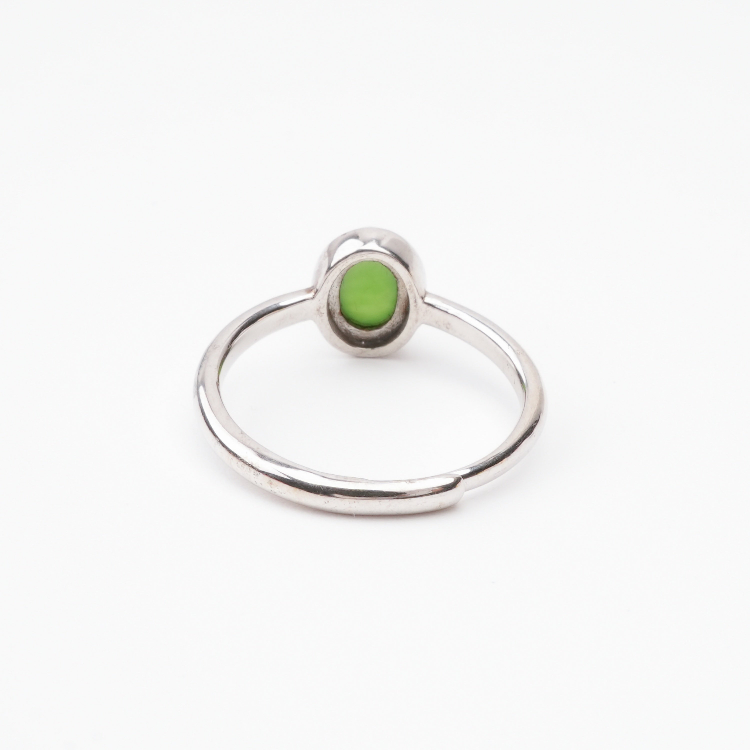 Manon Green Jasper Oval Cabochon Sterling Silver Ring