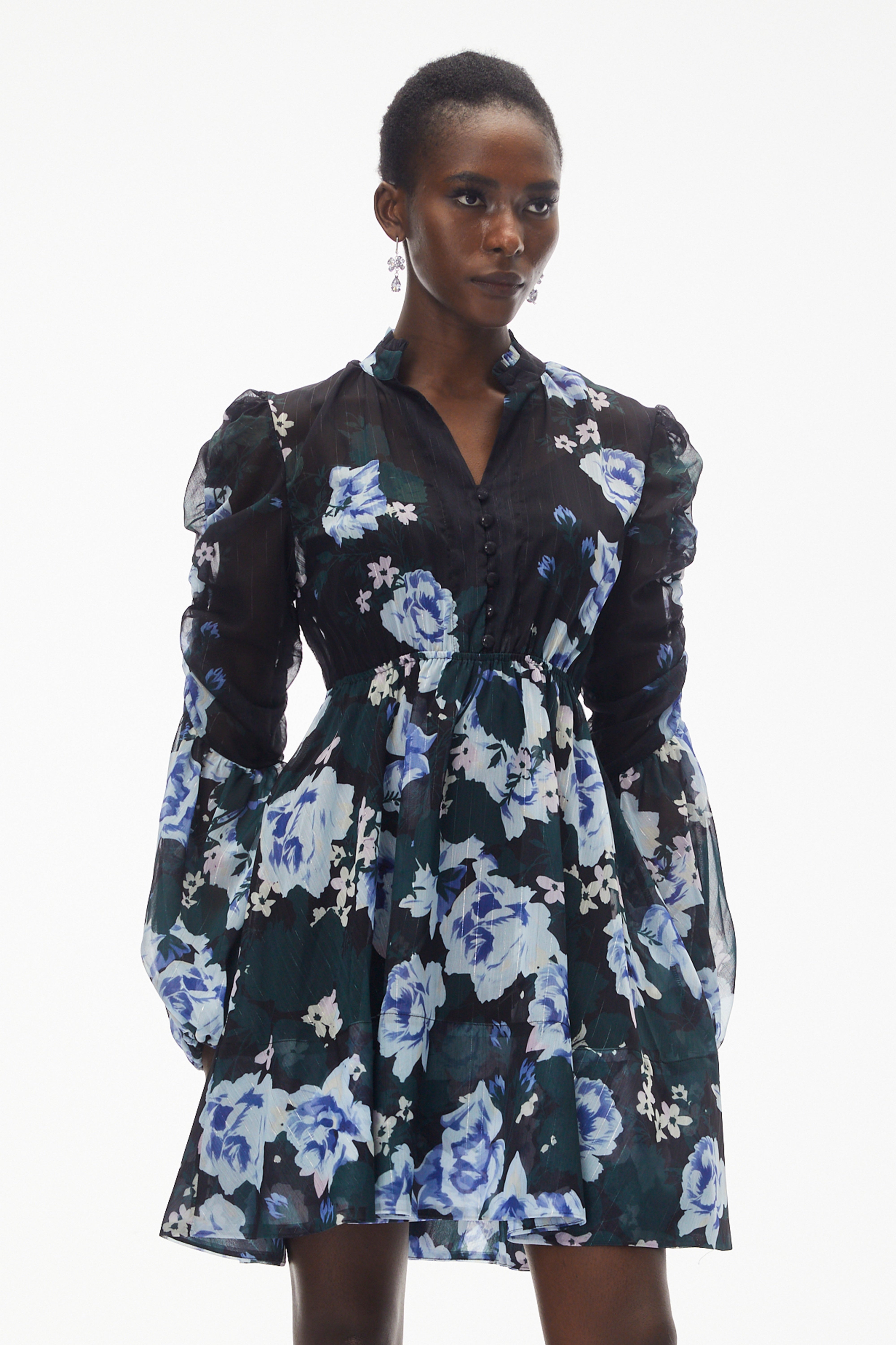 Martha Black Floral Print Mini Dress (Final Sale-US Only)