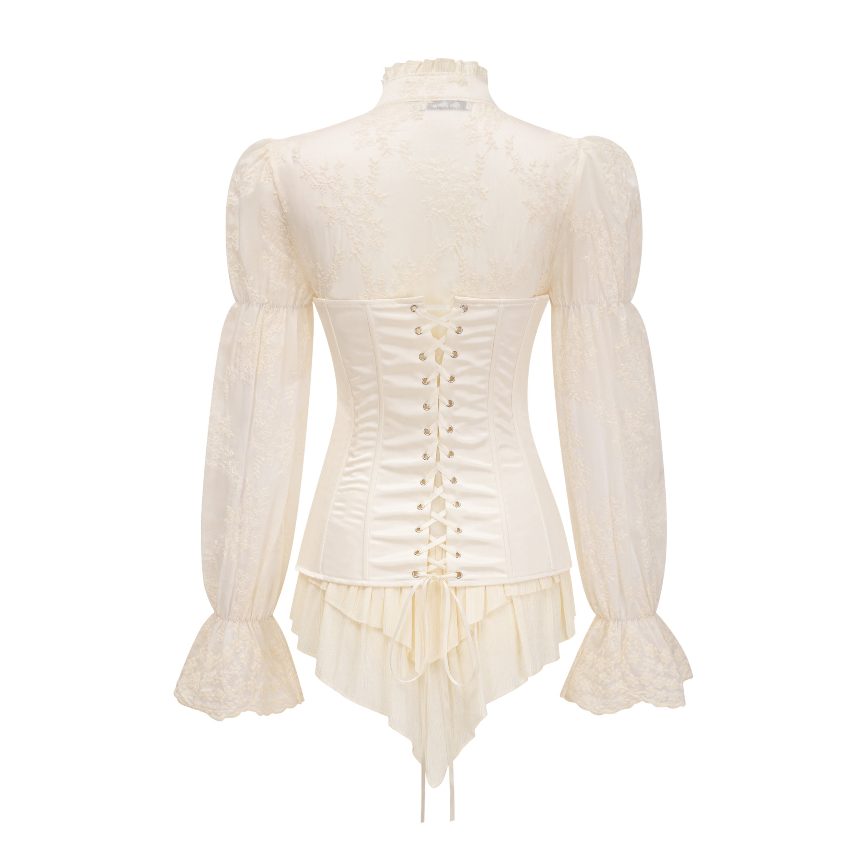 Matilde White Satin Corset Mini Dress with Lace Panels