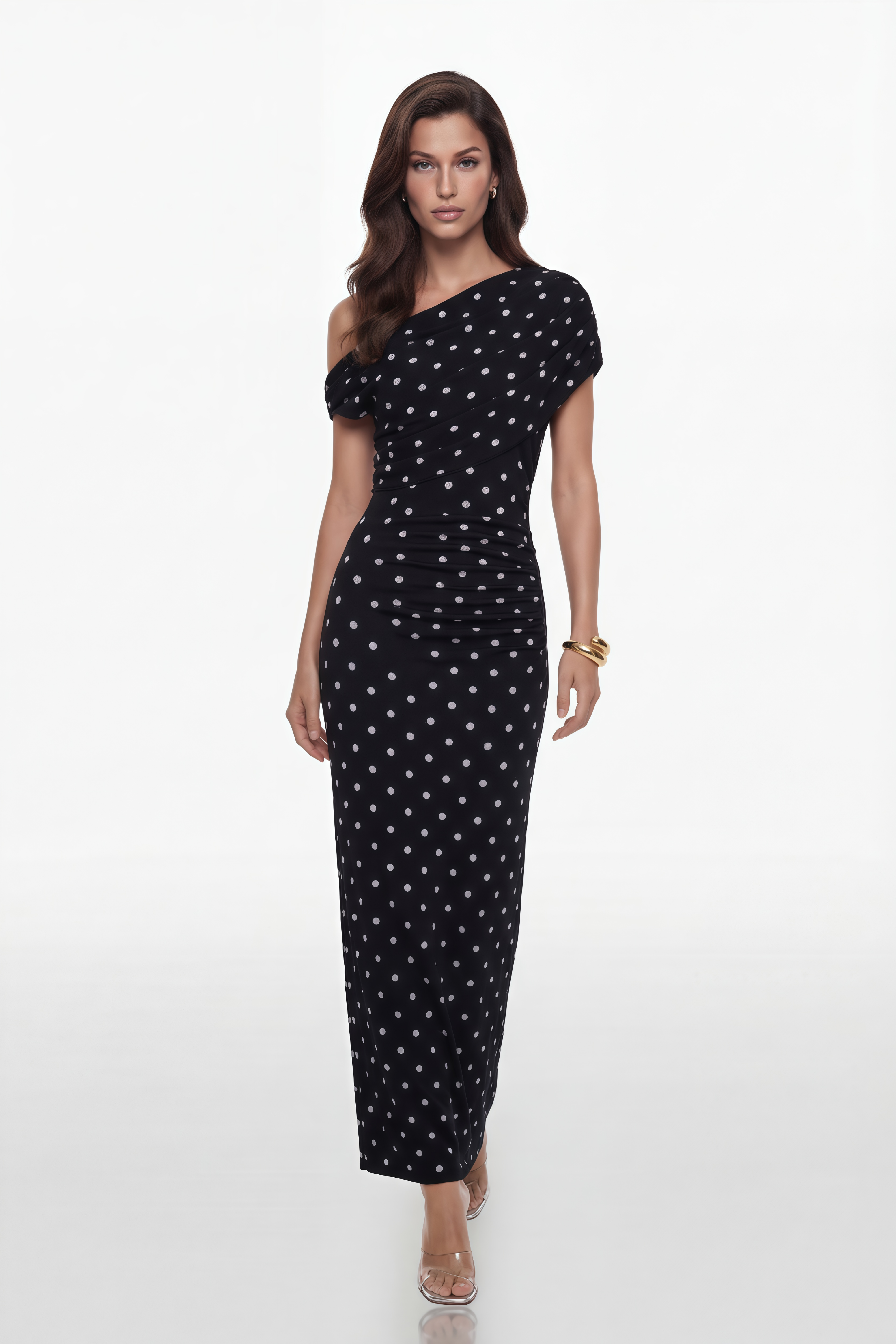 Maya One Shoulder Polka Dot Maxi Dress (Final Sale-US Only)