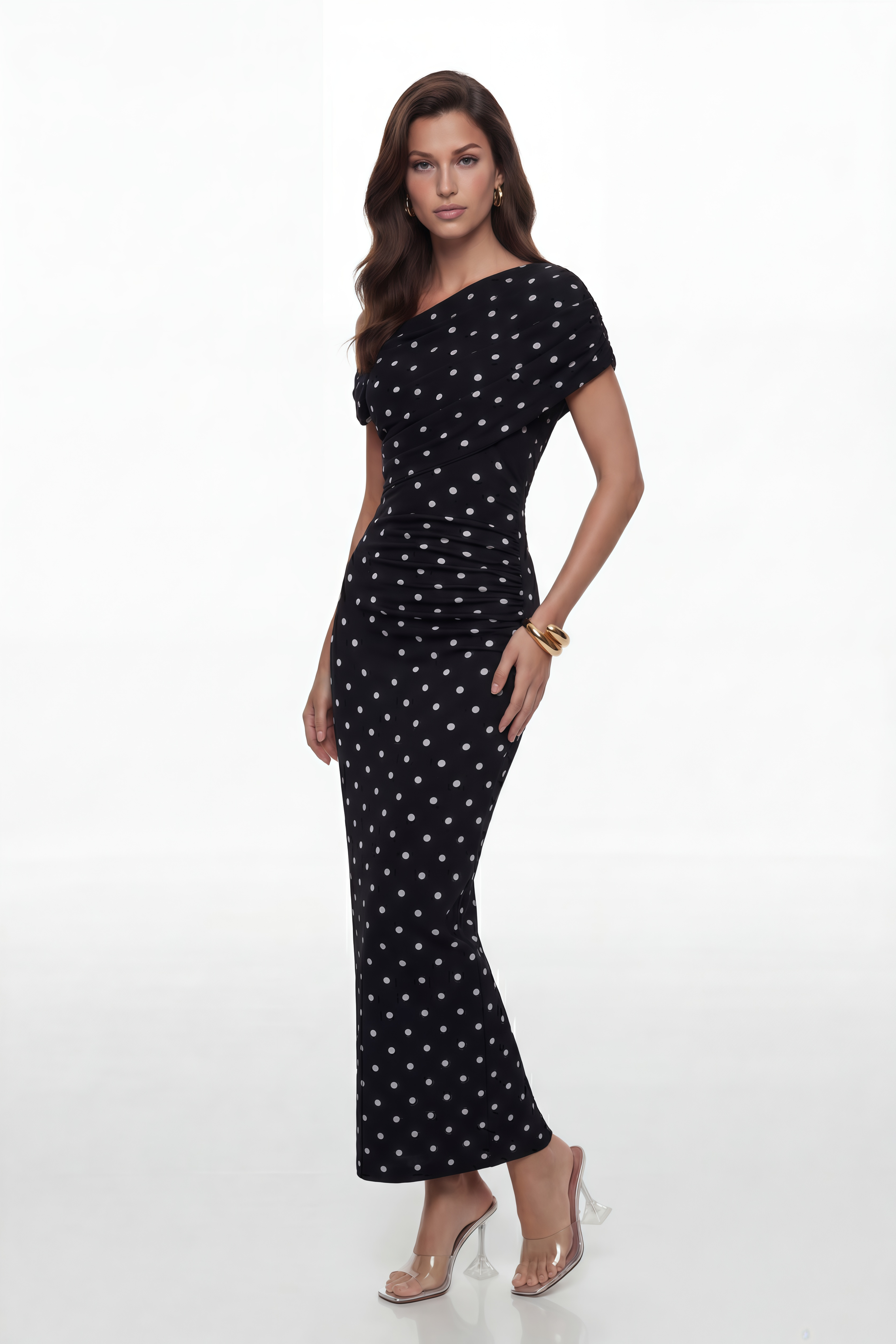 Maya One Shoulder Polka Dot Maxi Dress (Final Sale-US Only)
