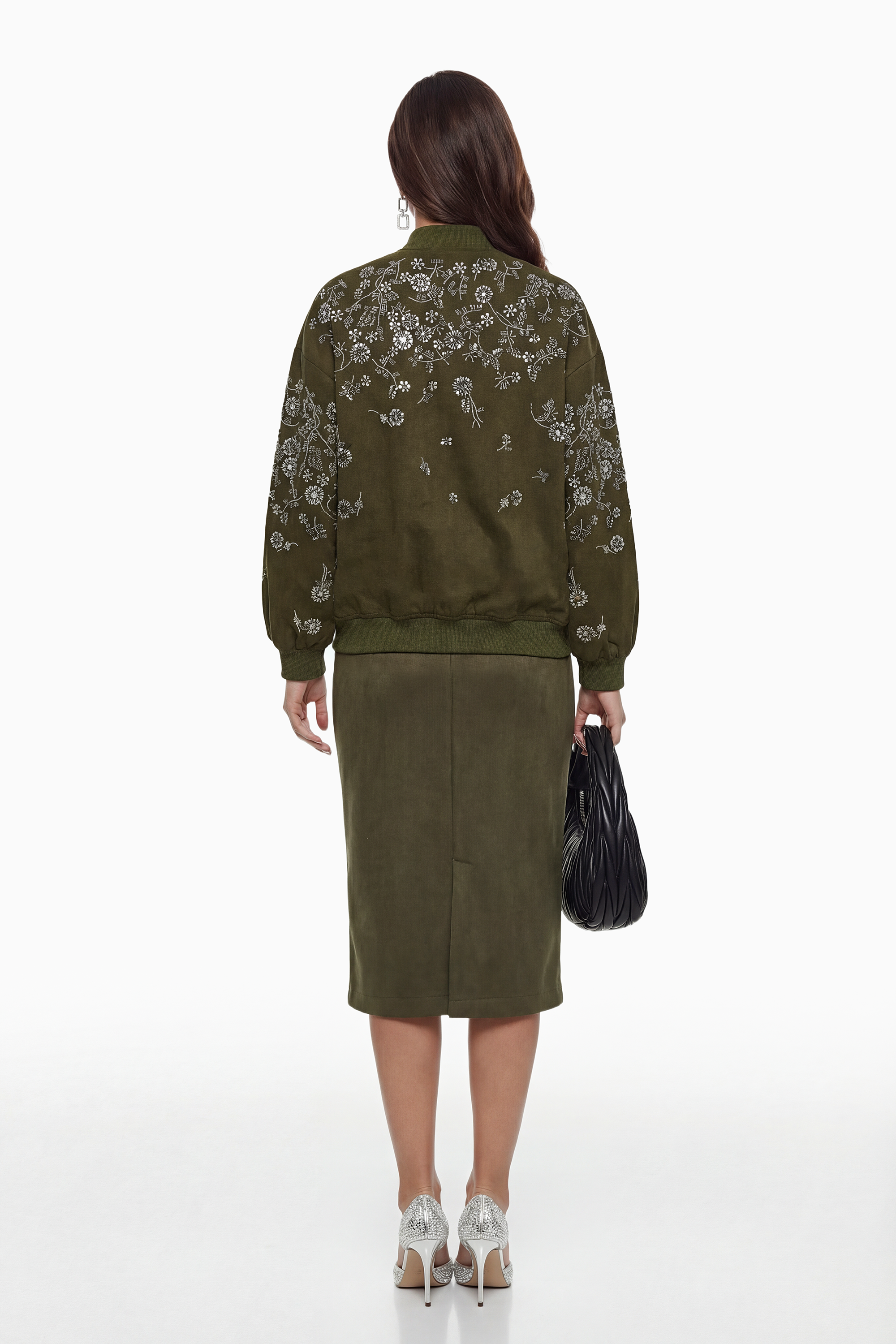 Nicole Green Jacket with Floral Embroidered (Final Sale-US Only)