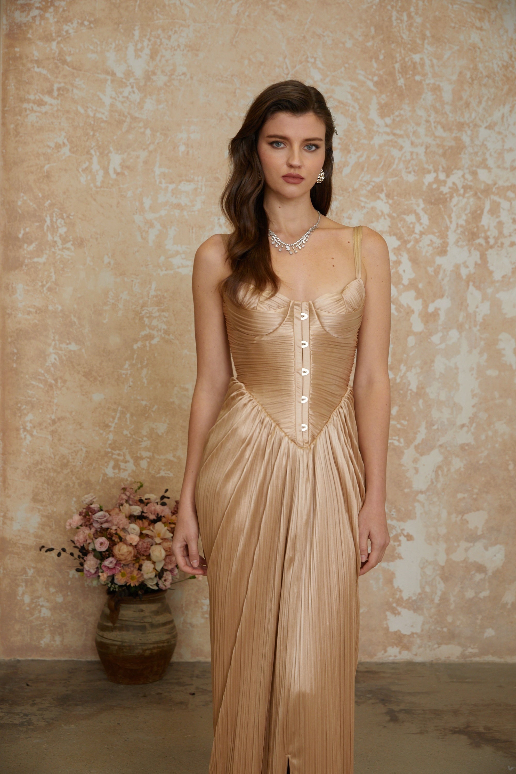 Gathered Bustier Gown