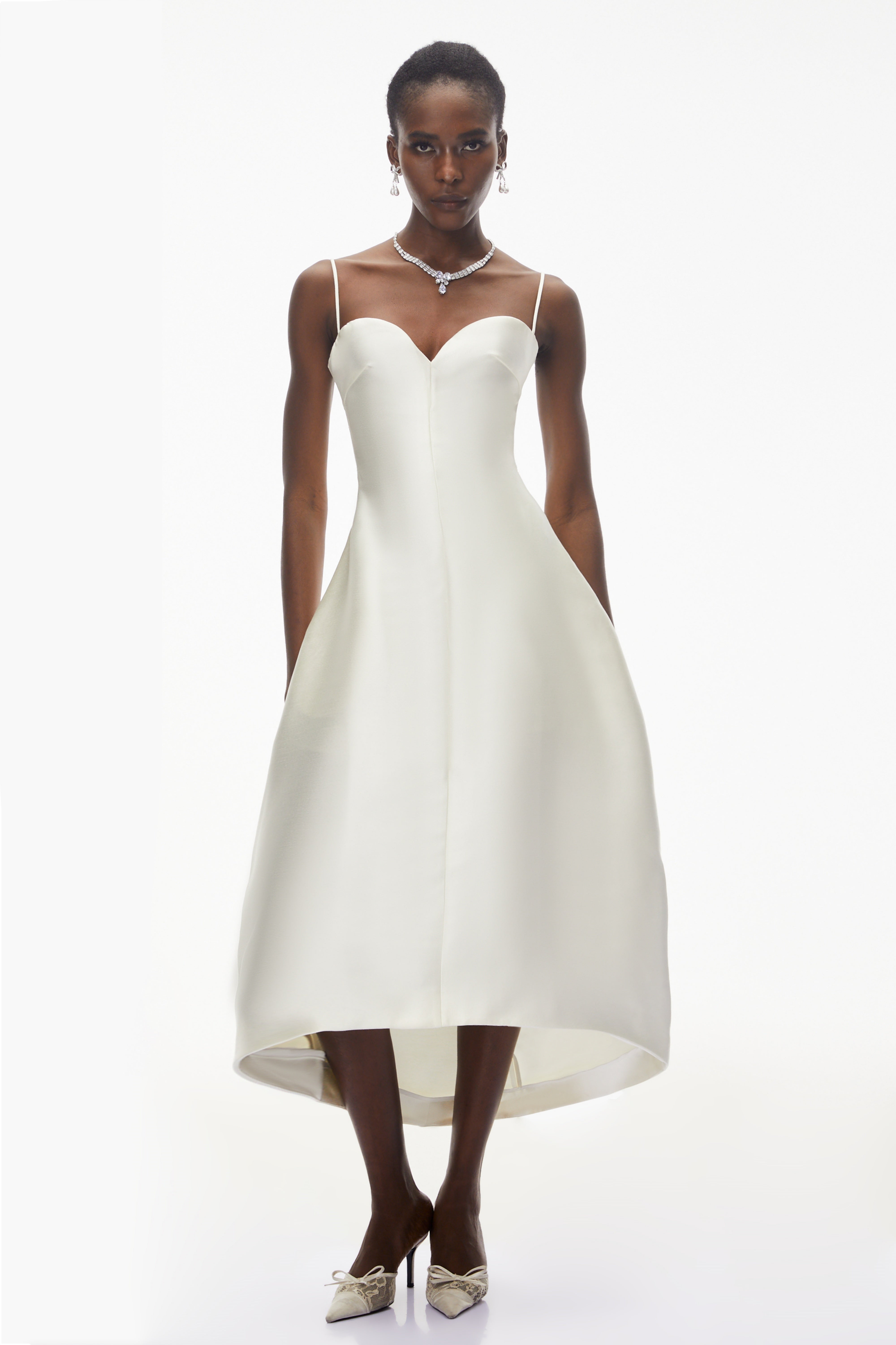 Nimue Ivory Sweetheart Midi Dress (Final Sale-US Only)