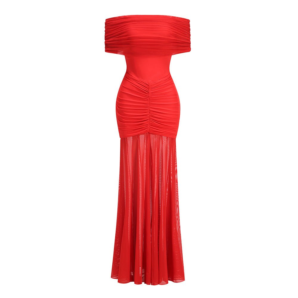 Ninon tulle-panel smocked maxi dress (Final Sale)
